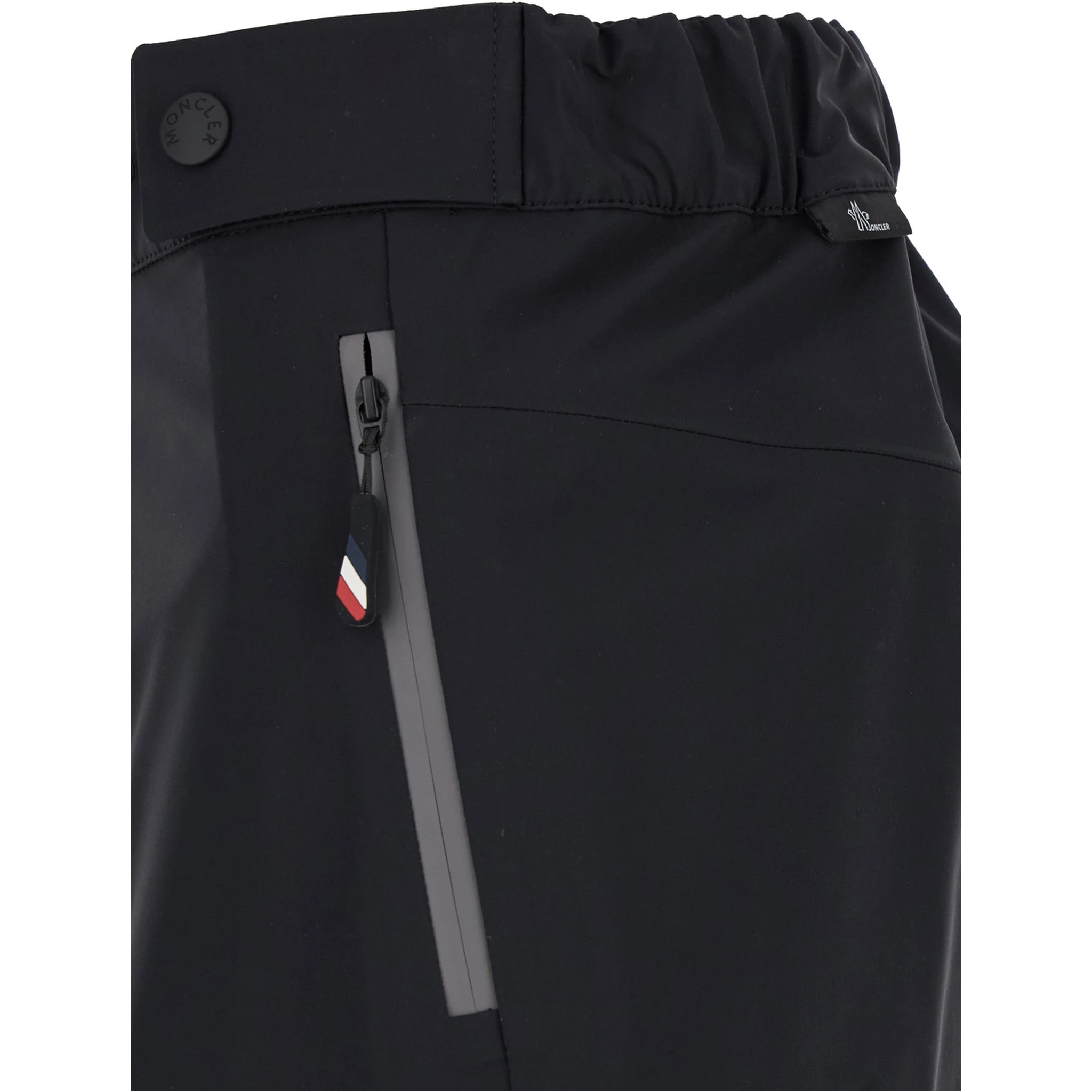 Black Cargo Pants with Adjustable Waist in Stretch Fabric Woman