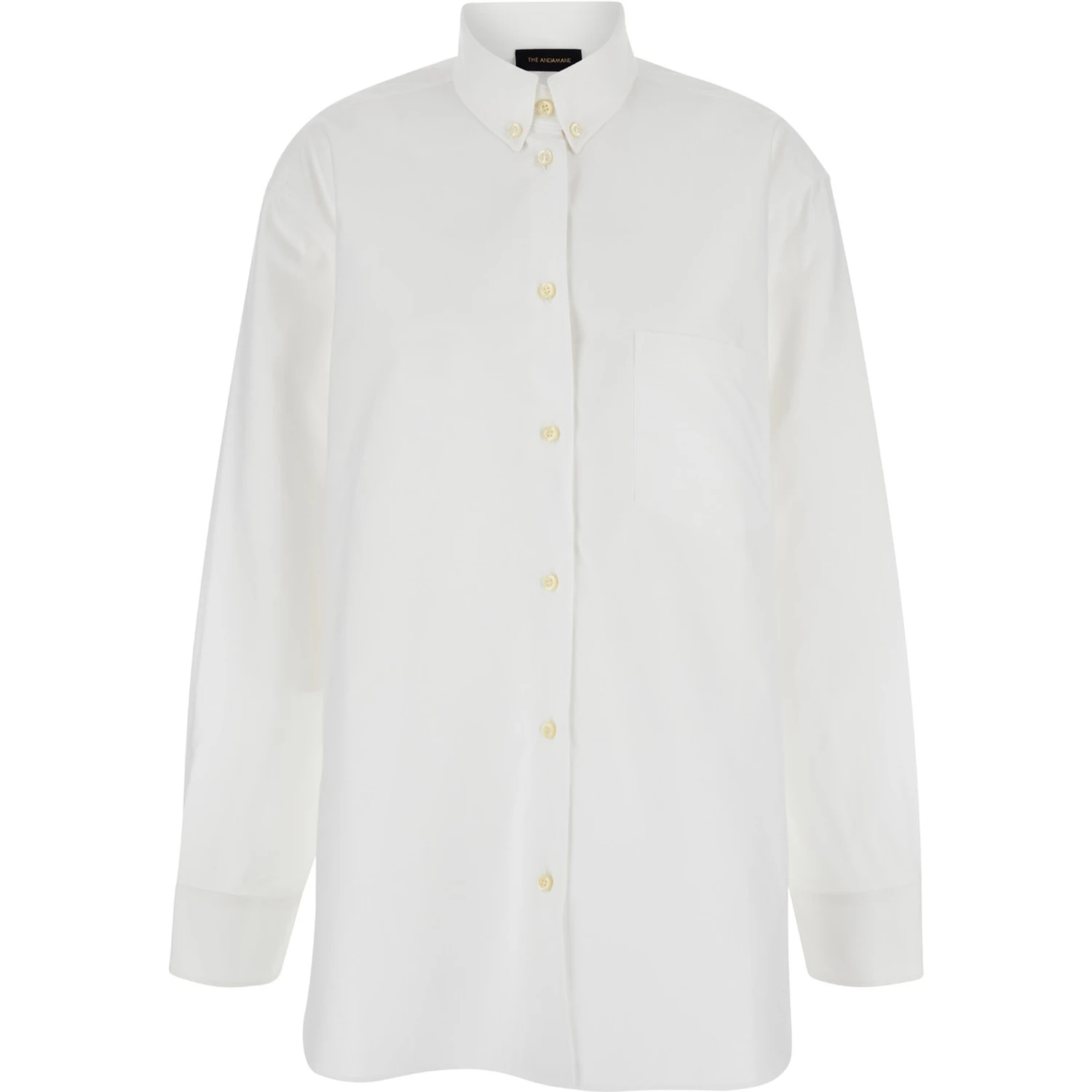 White Shirt with Buttons in Cotton Blend Woman