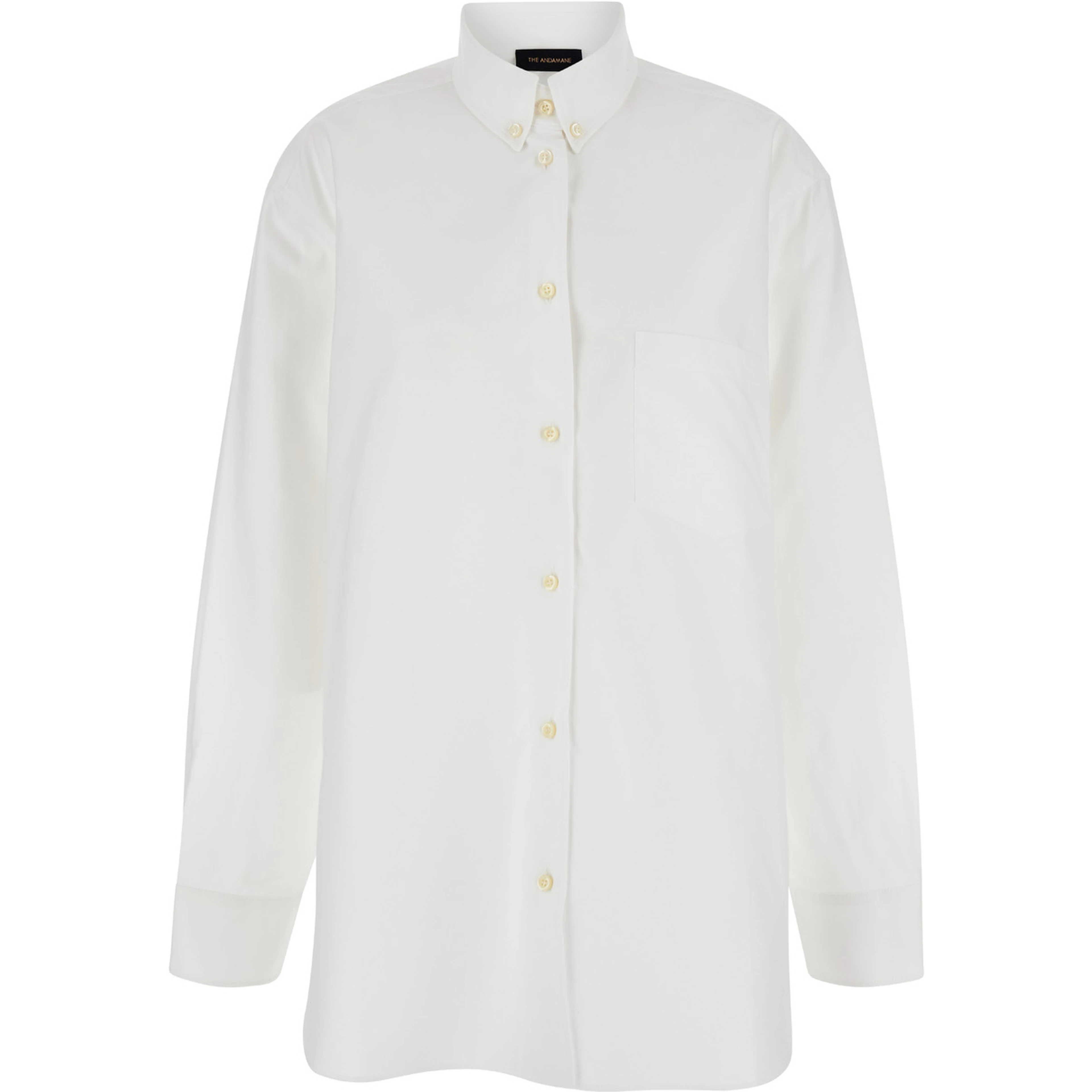 White Shirt with Buttons in Cotton Blend Woman