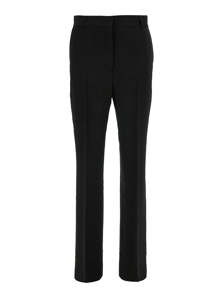 Black Flared Tailored Pants in Viscose Blend Woman