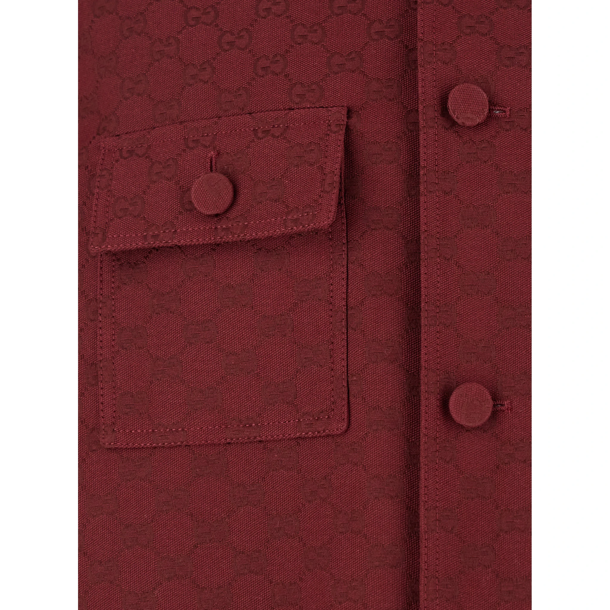 Bordeaux Jacket with All-Over GG Motif in Cotton Blend Man