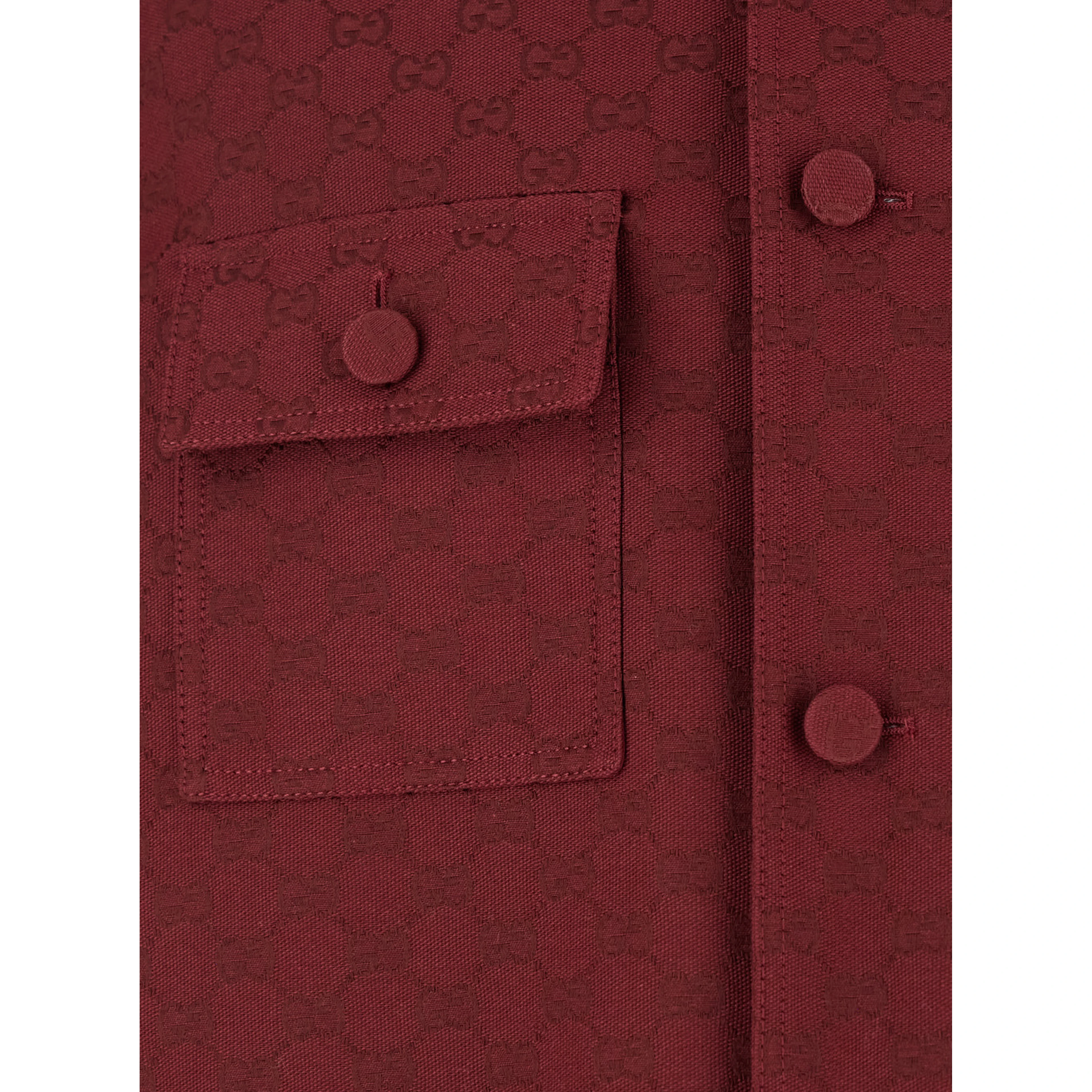 Bordeaux Jacket with All-Over GG Motif in Cotton Blend Man
