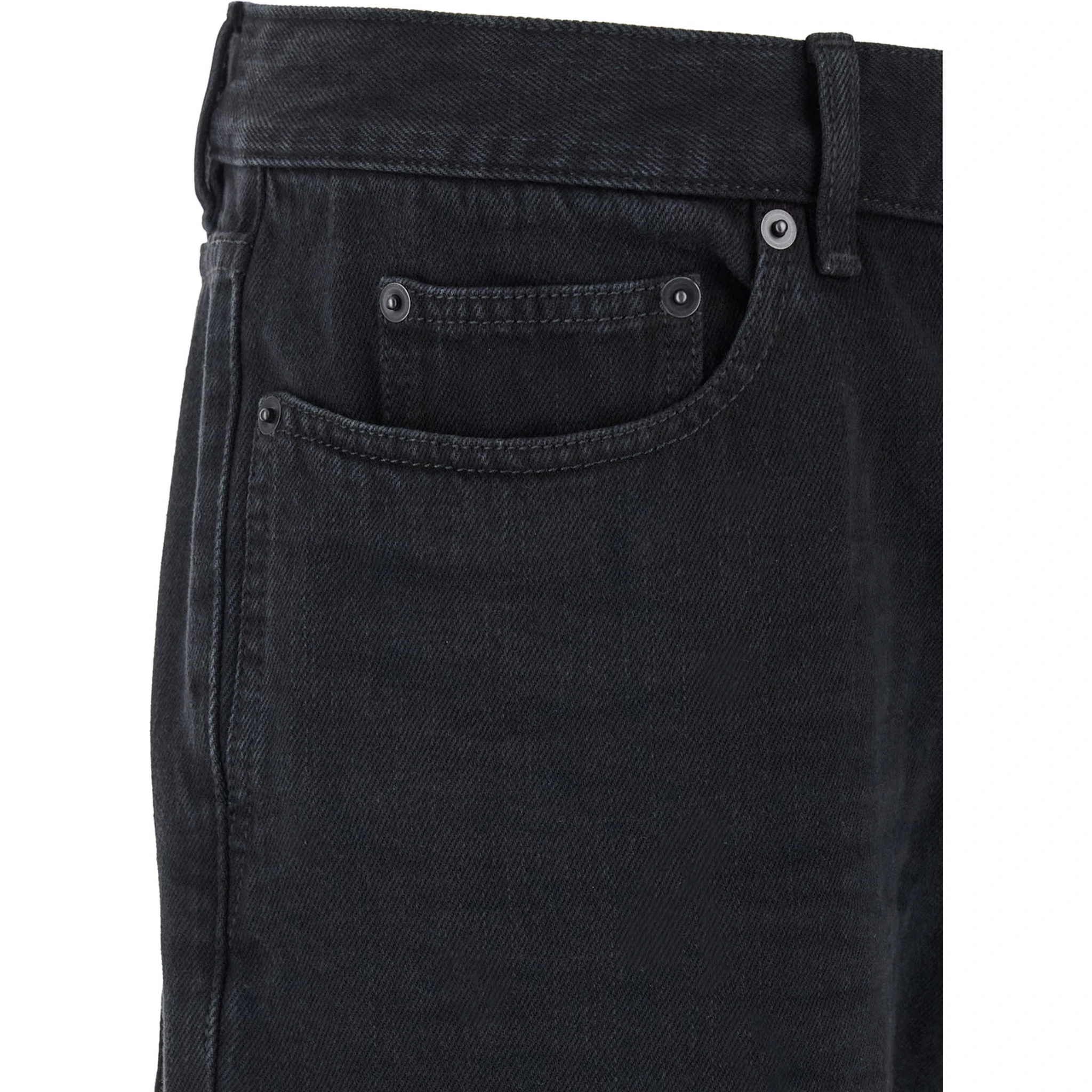Black Slim Jeans with Logo Patch in Denim Man