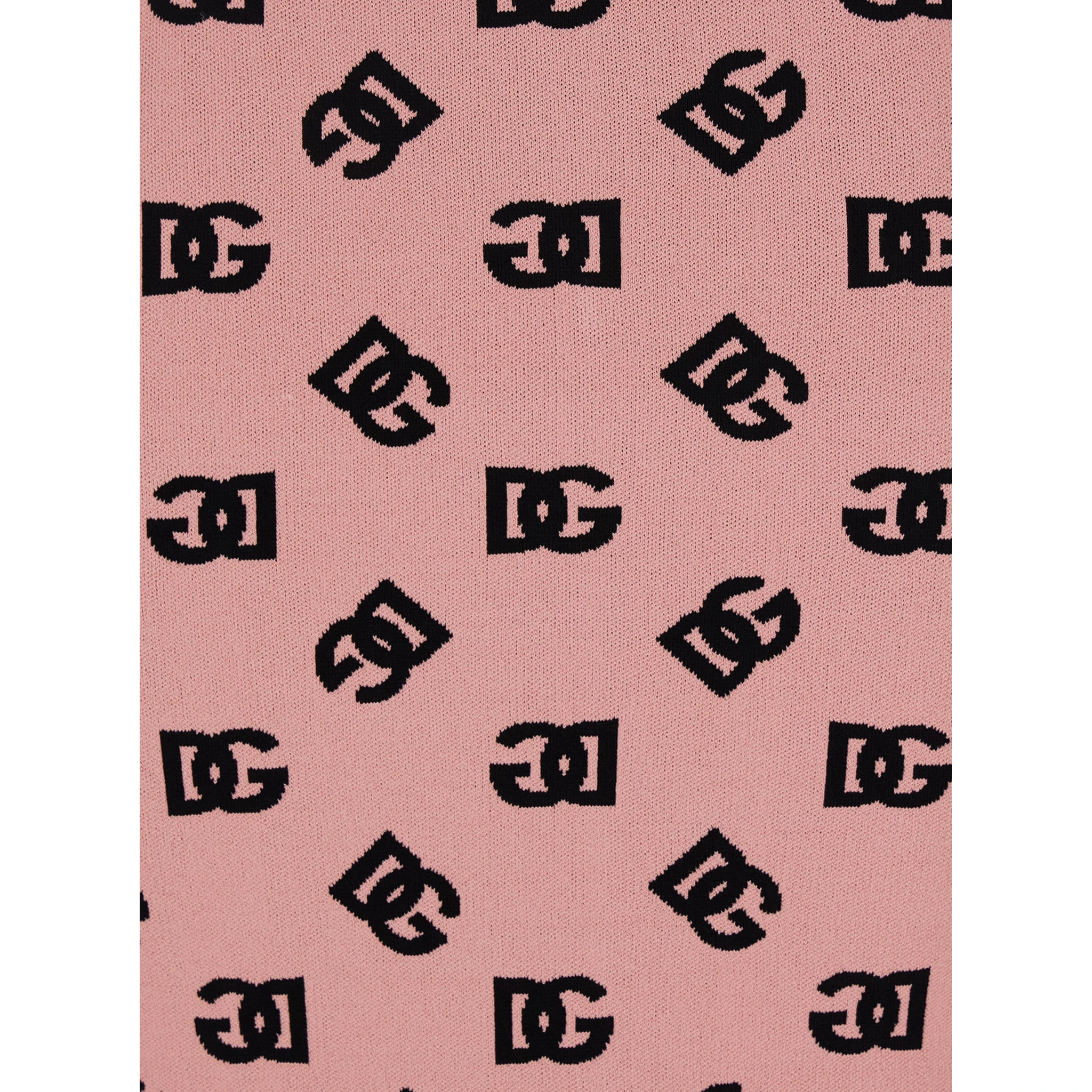 Pink Skirt with Pencil Design and All-Over Printed DG Logo in Viscose Blend Woman