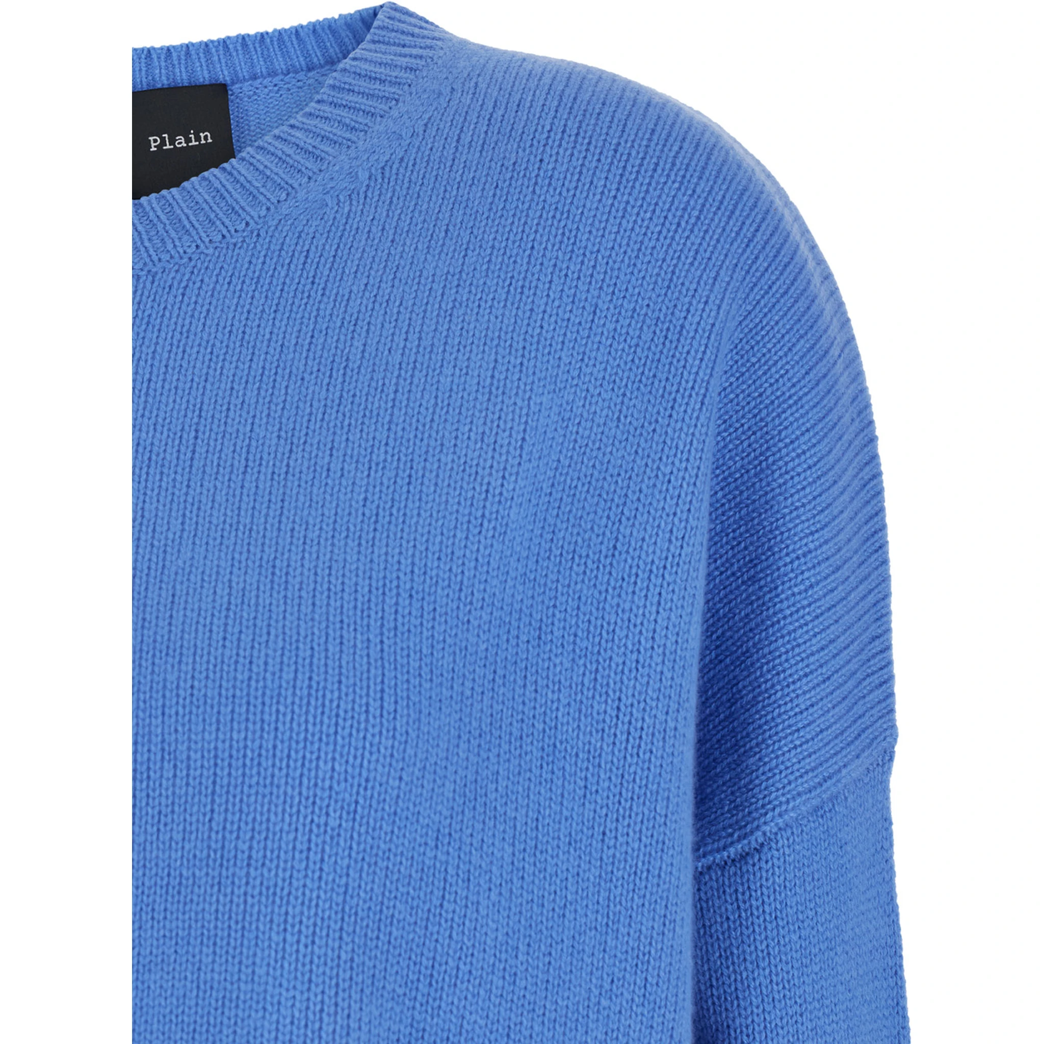 Light Blue Oversized Crewneck Sweater in Cashmere Woman