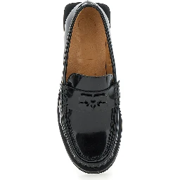 Butterfly Black Loafers with Tonal Logo in Techno Fabric Woman