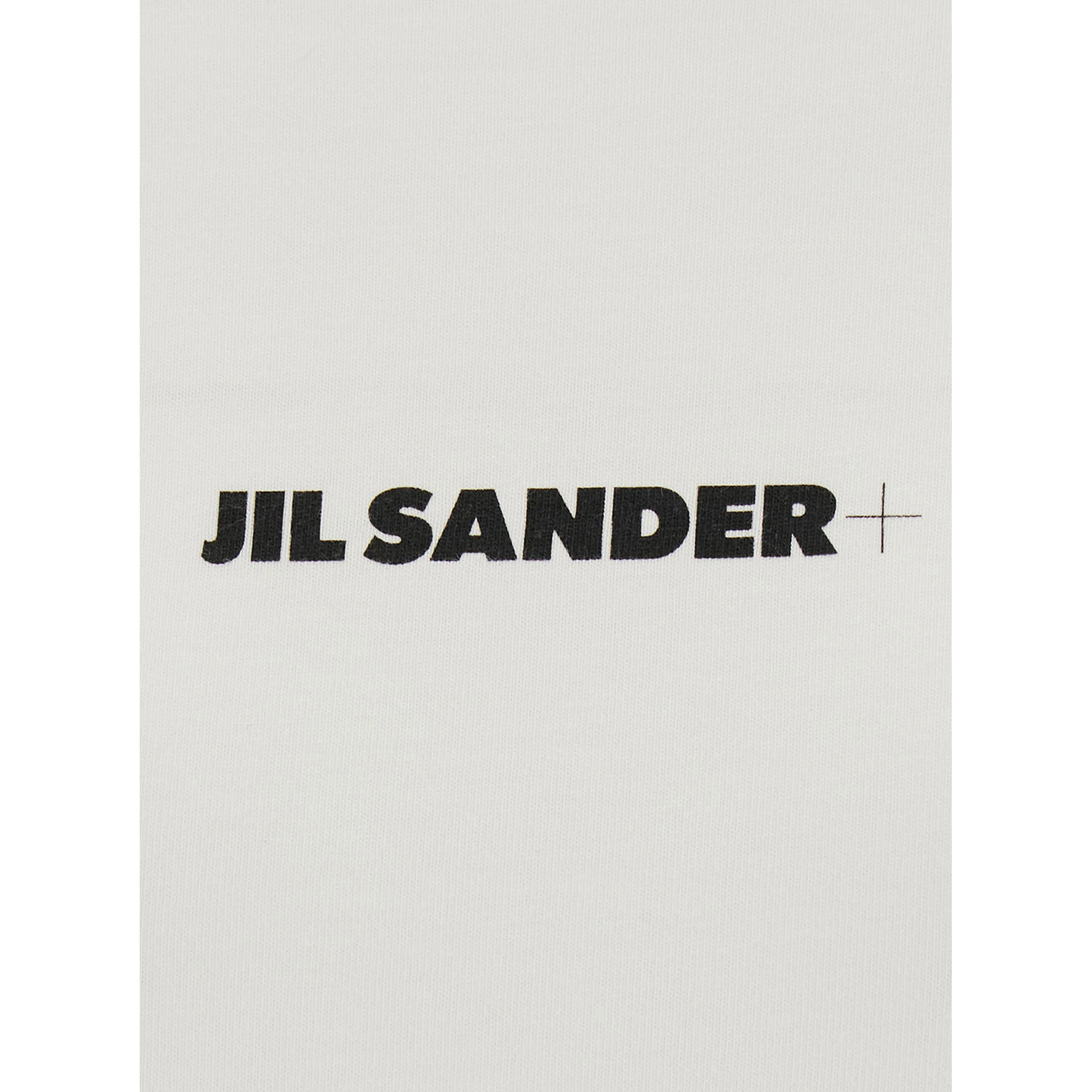 White Long Sleeve T-Shirt with Contrasting Logo Print in Cotton Woman