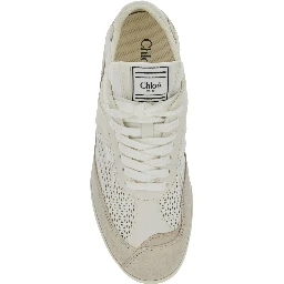 Kick White Sneakers with Logo Patch on the Tongue and Logo Lettering on the Rear in Fabric and Suede Woman