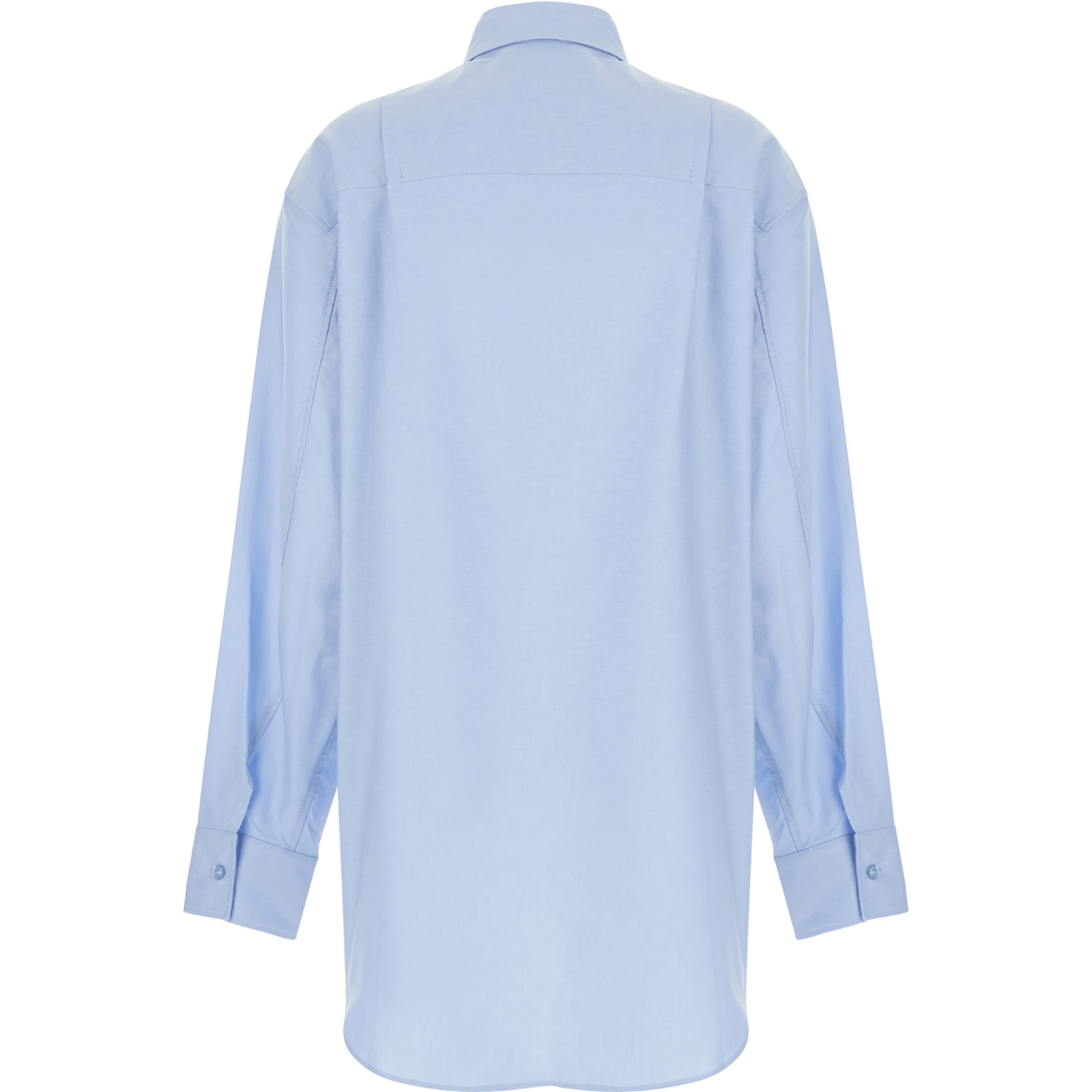 Light Blue Shirt with Buttons in Cotton Blend Woman