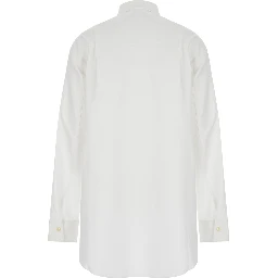 White Shirt with Buttons in Cotton Blend Woman