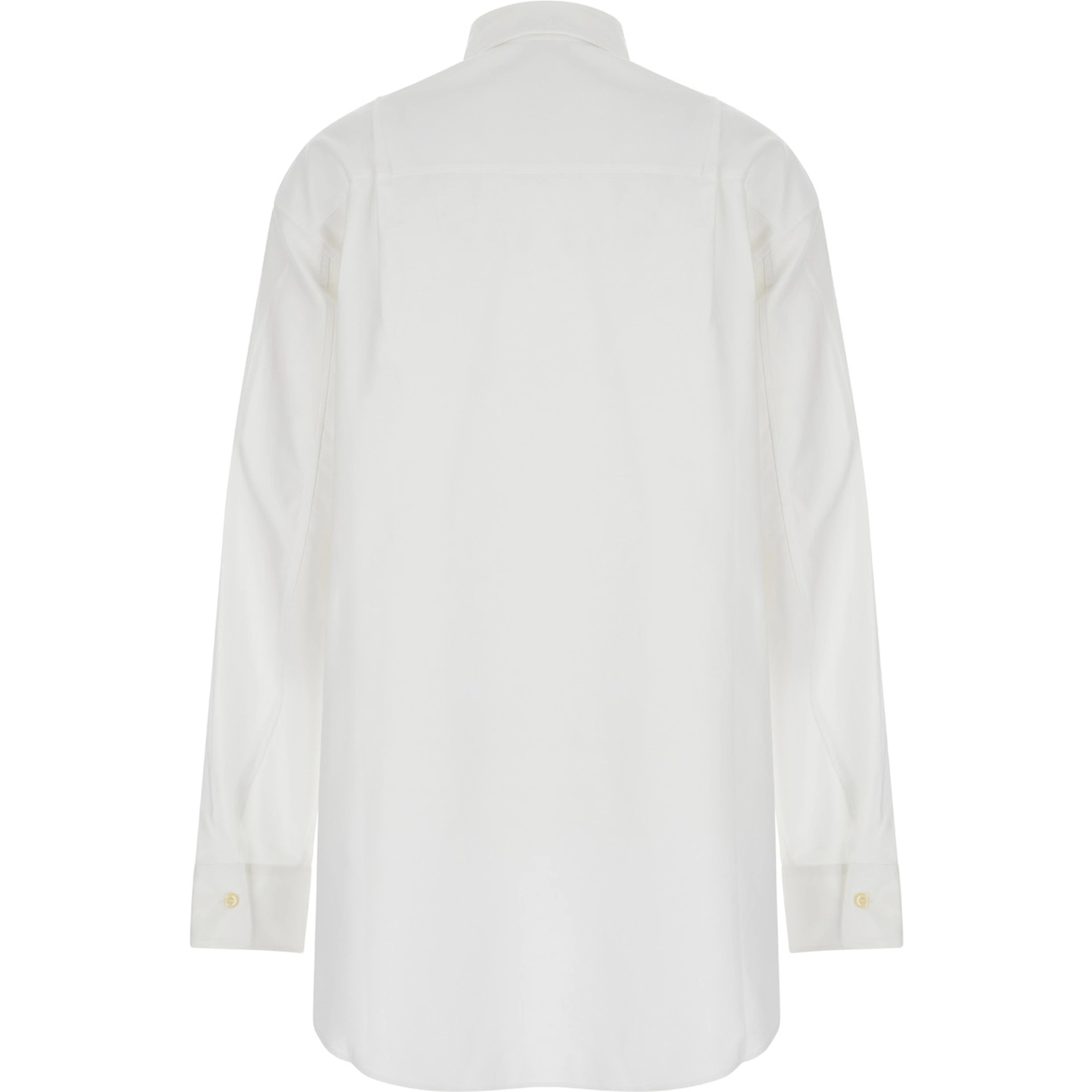 White Shirt with Buttons in Cotton Blend Woman