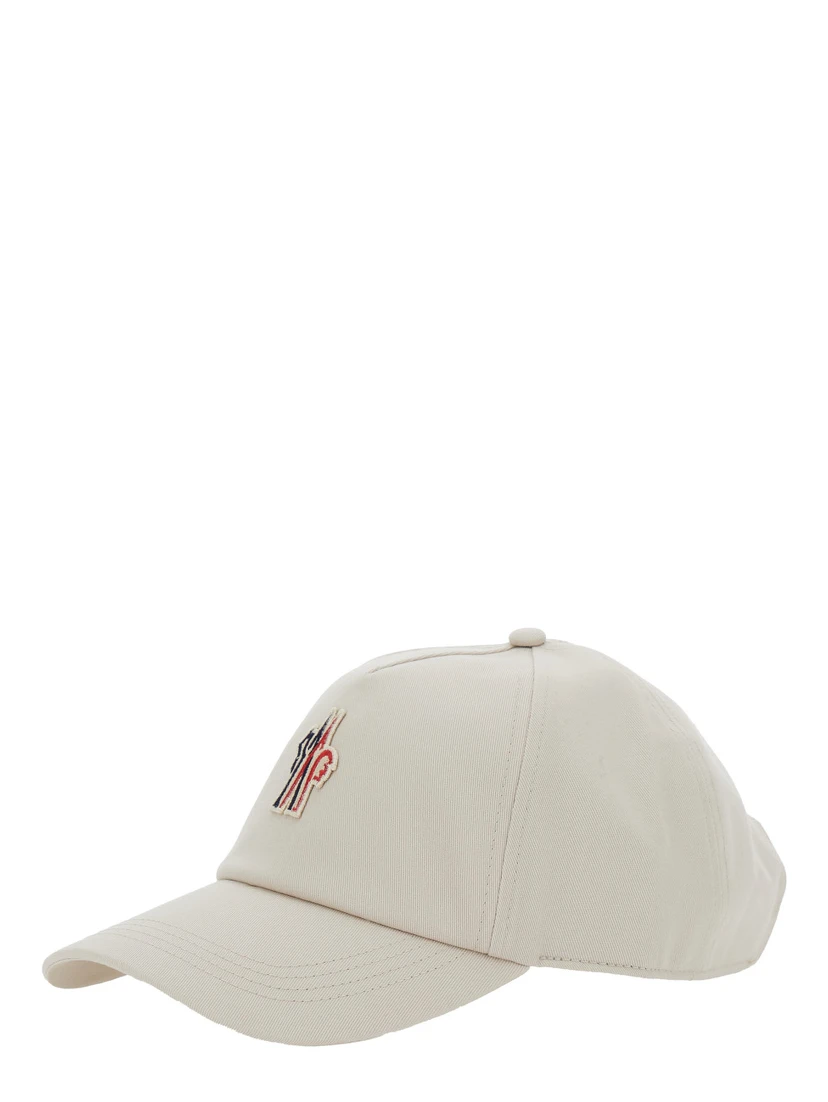 White Baseball Cap with Logo Patch on the Front in Cotton Woman