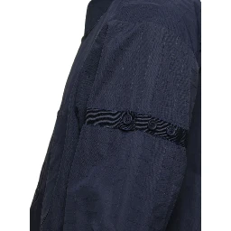 Oversized Blue Shirt with Patch Pockets in Polyamide Blend Man