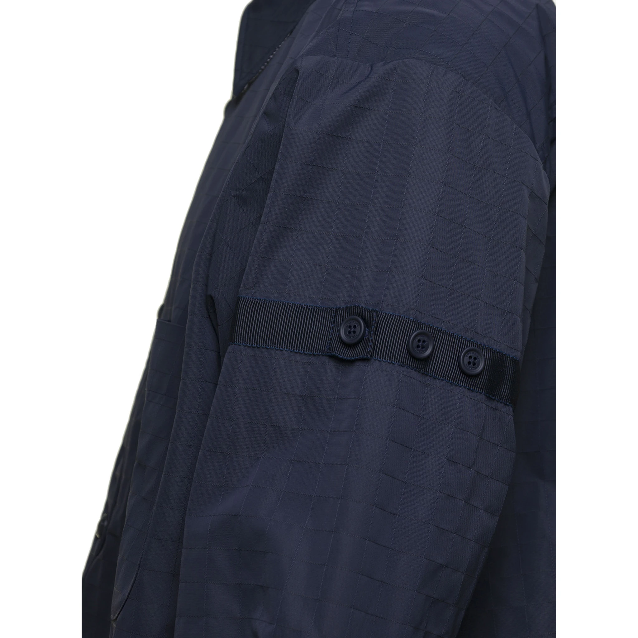 Oversized Blue Shirt with Patch Pockets in Polyamide Blend Man