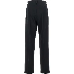 Black Pants with Belt Loops and Contrasting Writing on the Side in Cotton Man