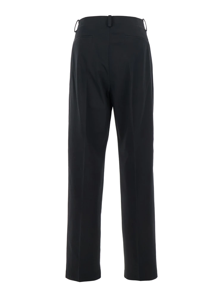 Black Pants with Belt Loops and Contrasting Writing on the Side in Cotton Man