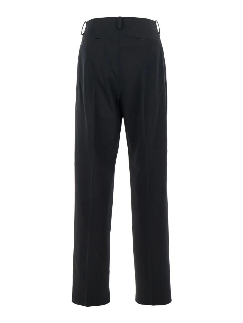 Black Pants with Belt Loops and Contrasting Writing on the Side in Cotton Man