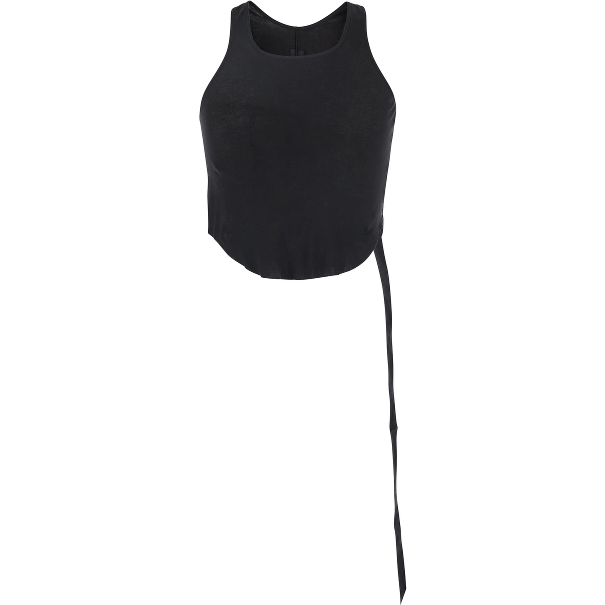 Black Racerback Top with Oversize Band in Cotton Man