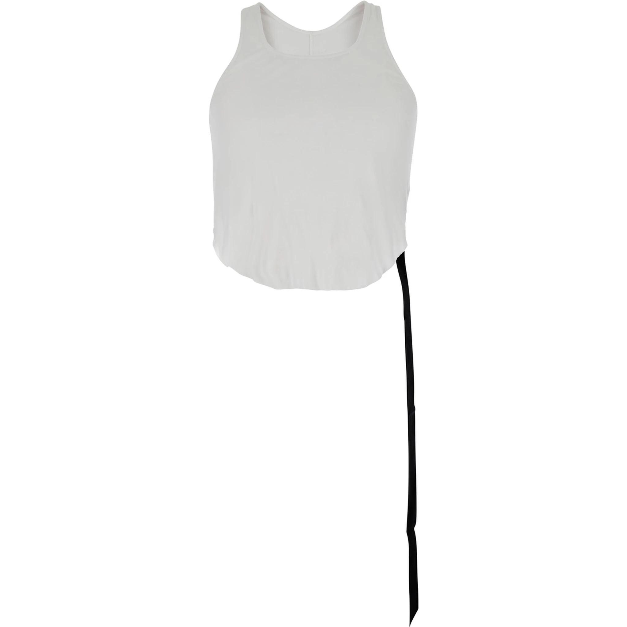 White Racerback Top with Oversize Band in Cotton Man