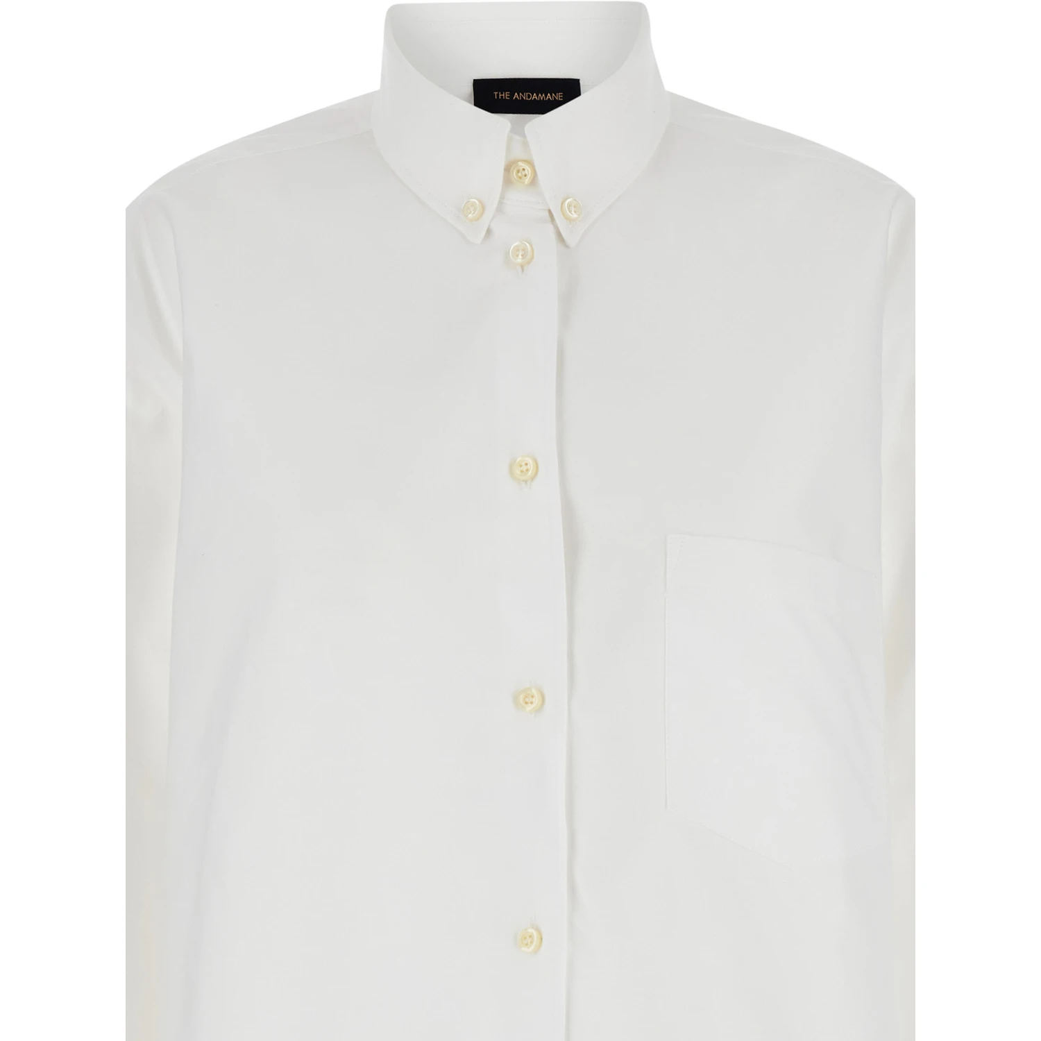 White Shirt with Buttons in Cotton Blend Woman