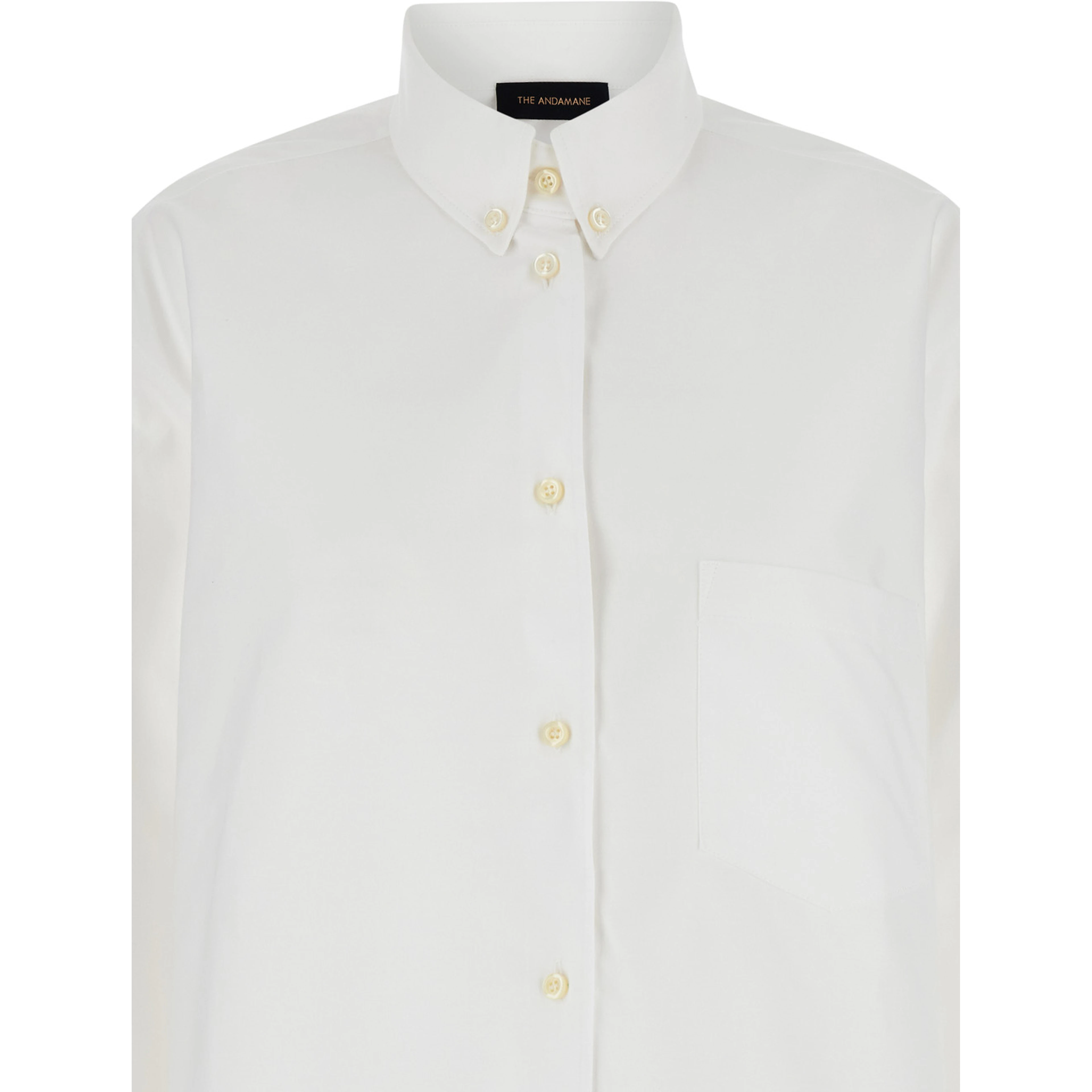 White Shirt with Buttons in Cotton Blend Woman