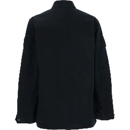 Dark Gray Shirt with Patched Chest Pockets in Ripstop Cotton Man