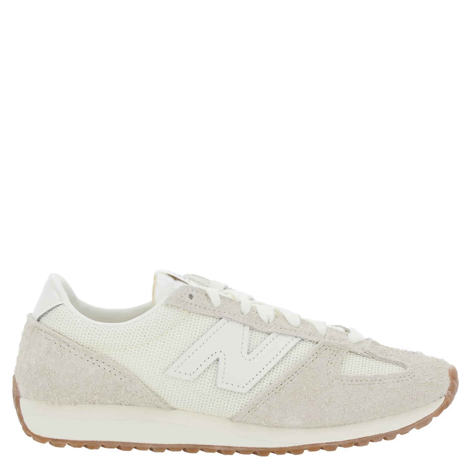 White Low Top Sneakers with Logo Patch in Suede Unisex