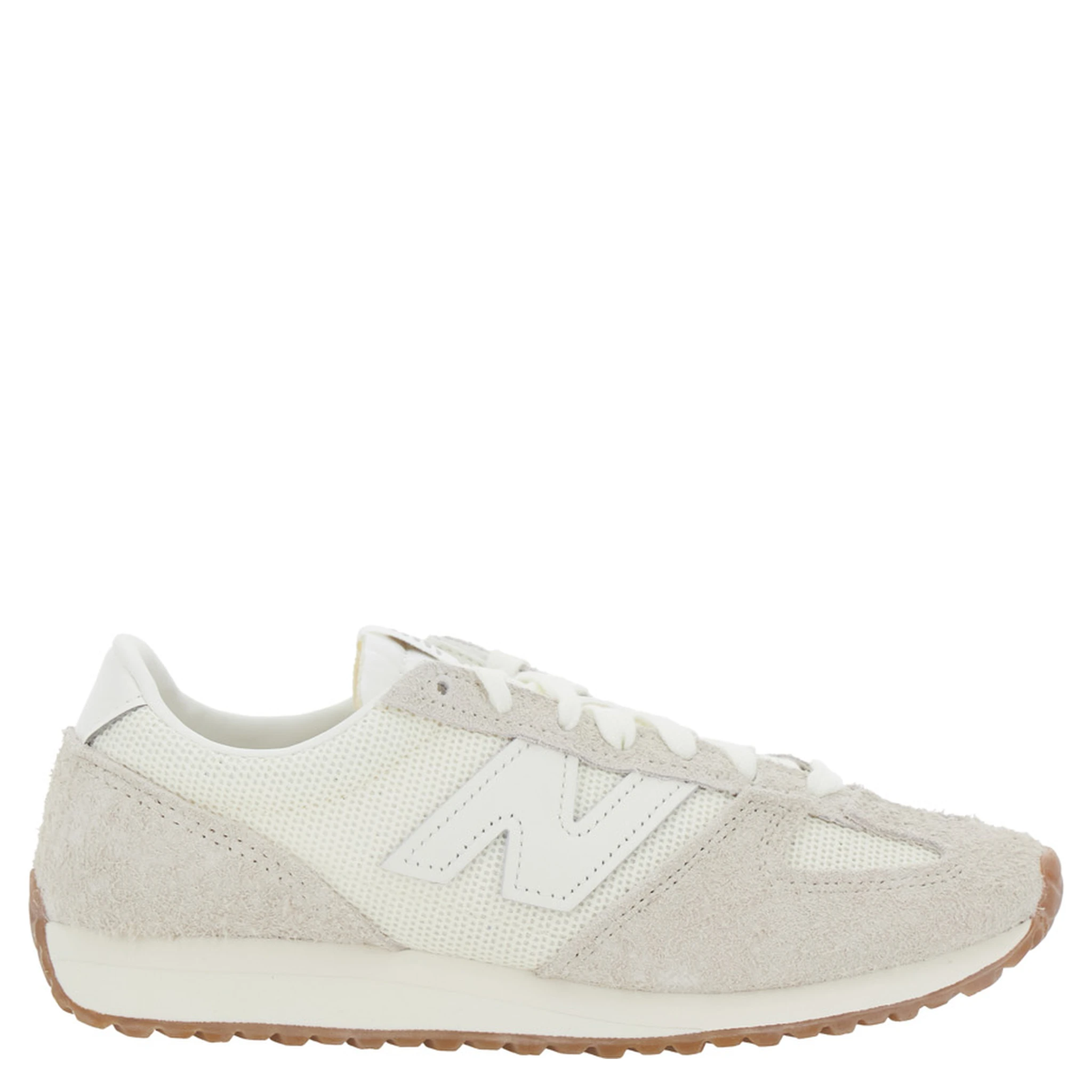 White Low Top Sneakers with Logo Patch in Suede Unisex