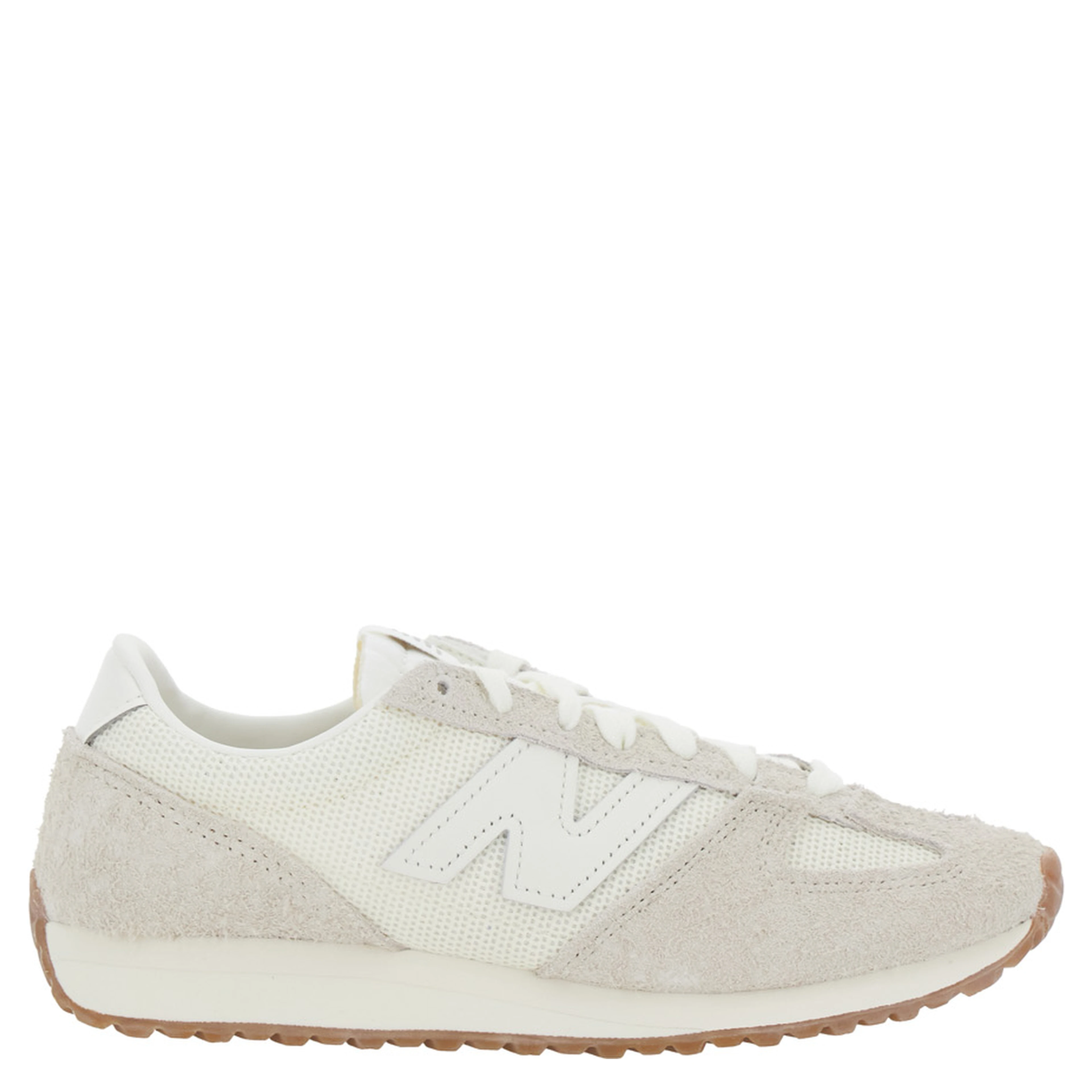 White Low Top Sneakers with Logo Patch in Suede Unisex
