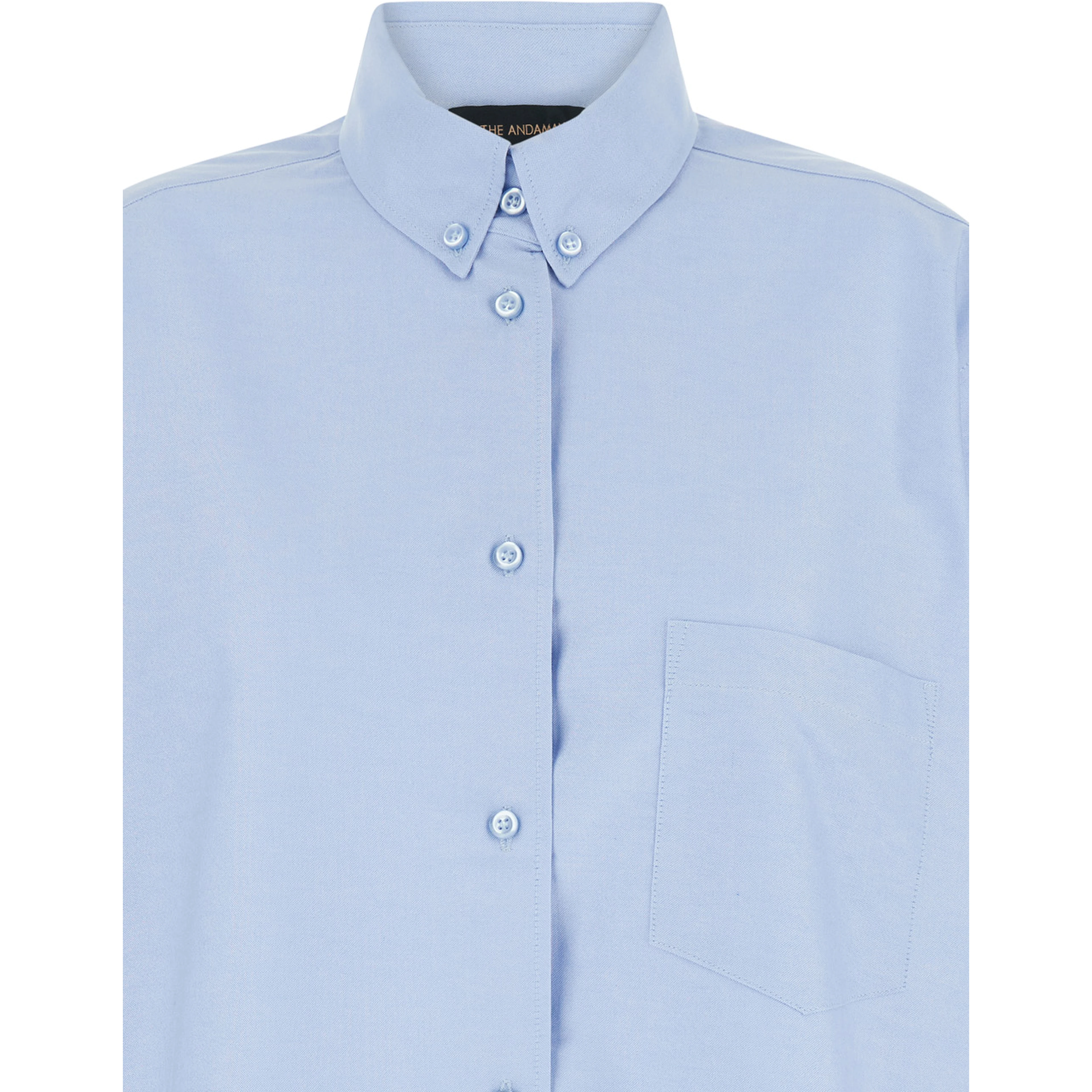 Light Blue Shirt with Buttons in Cotton Blend Woman