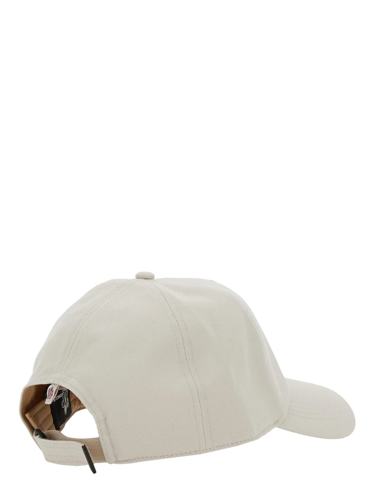 White Baseball Cap with Logo Patch on the Front in Cotton Woman alternative