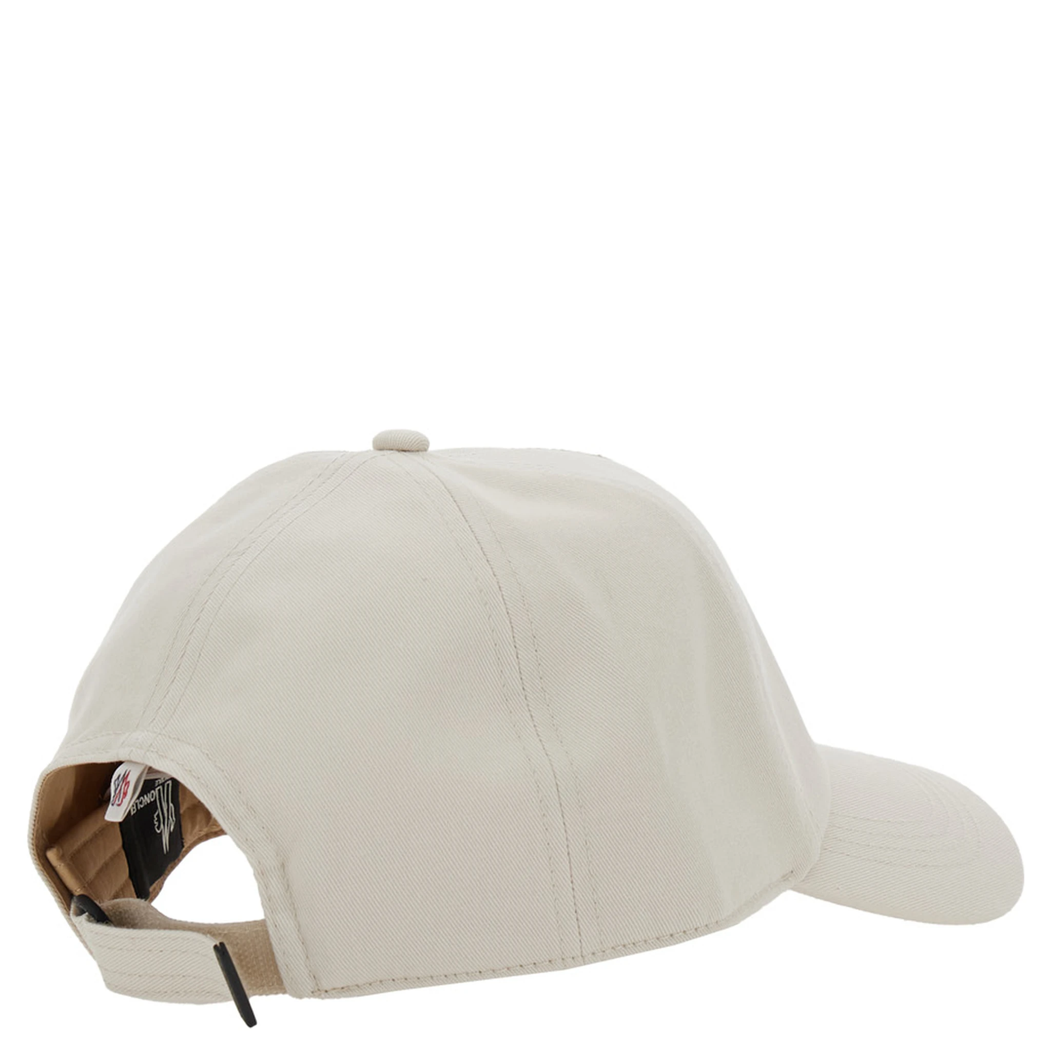 White Baseball Cap with Logo Patch on the Front in Cotton Woman