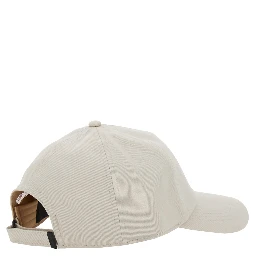 Grey Baseball Cap with Logo Embroidery in Cotton Man