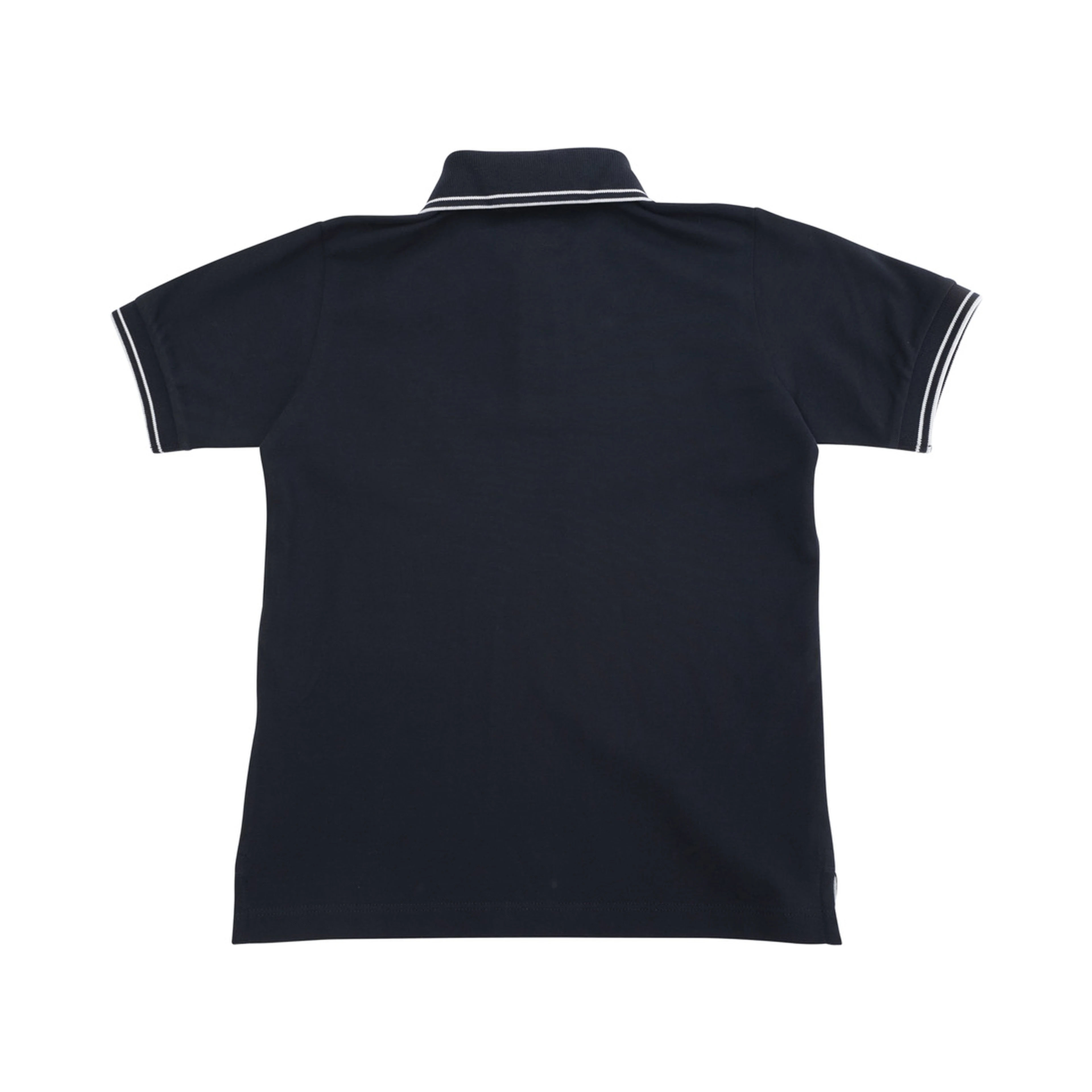 Dark Blue Polo Shirt with Classic Collar and Chest Logo Patch in Cotton Boy
