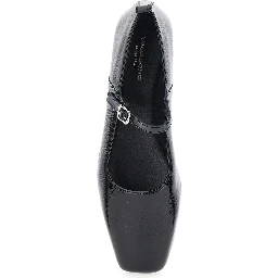 Delia Black Ballerinas with Adjustable Strap in Shiny Leather Woman