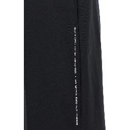 Black Pants with Belt Loops and Contrasting Writing on the Side in Cotton Man