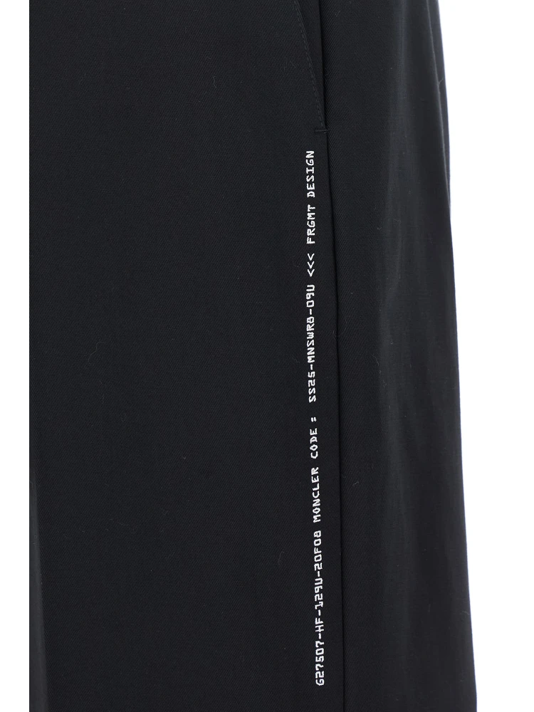 Black Pants with Belt Loops and Contrasting Writing on the Side in Cotton Man alternative