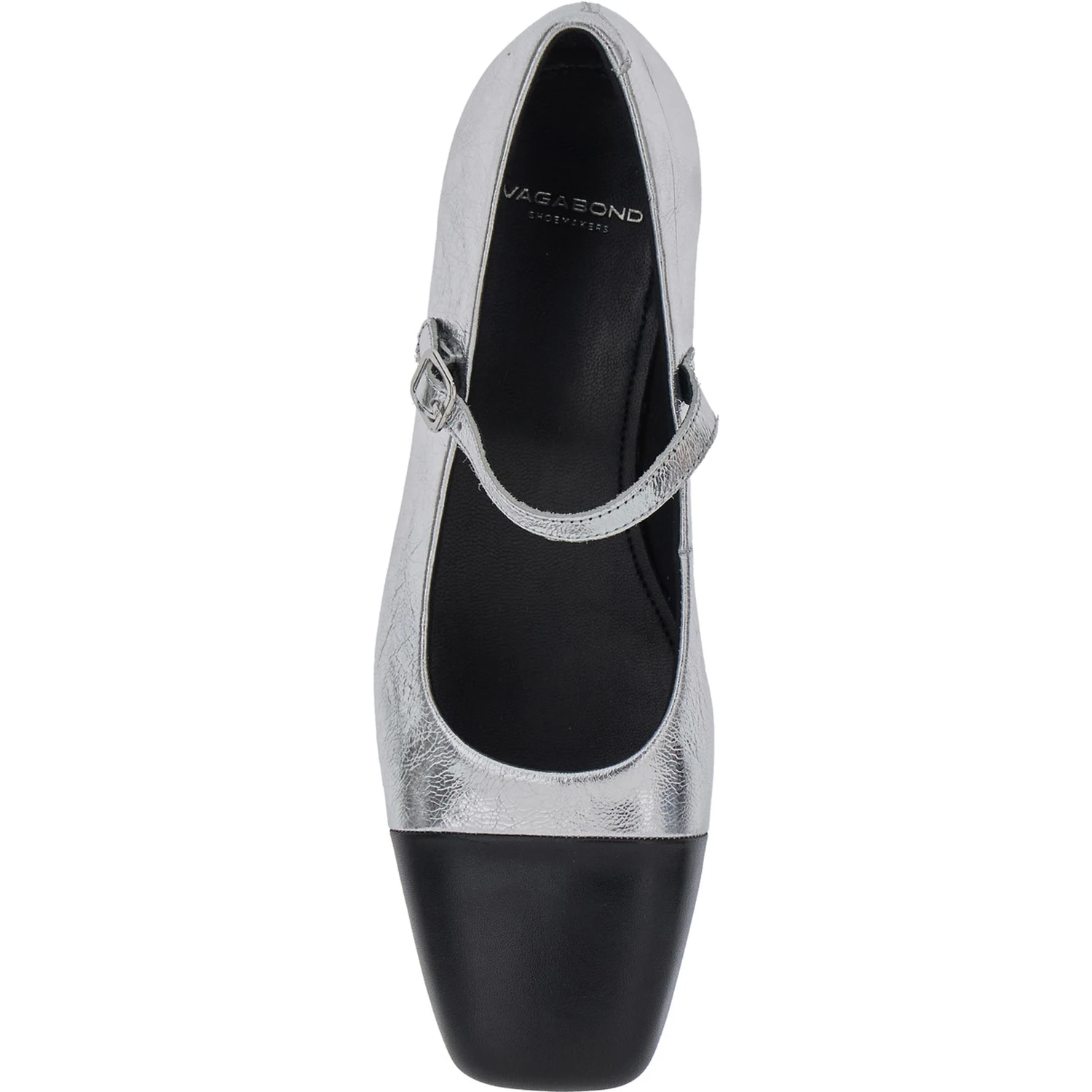 Debby Silver Colored Slingback Pump with Adjustable Strap in Leather Woman