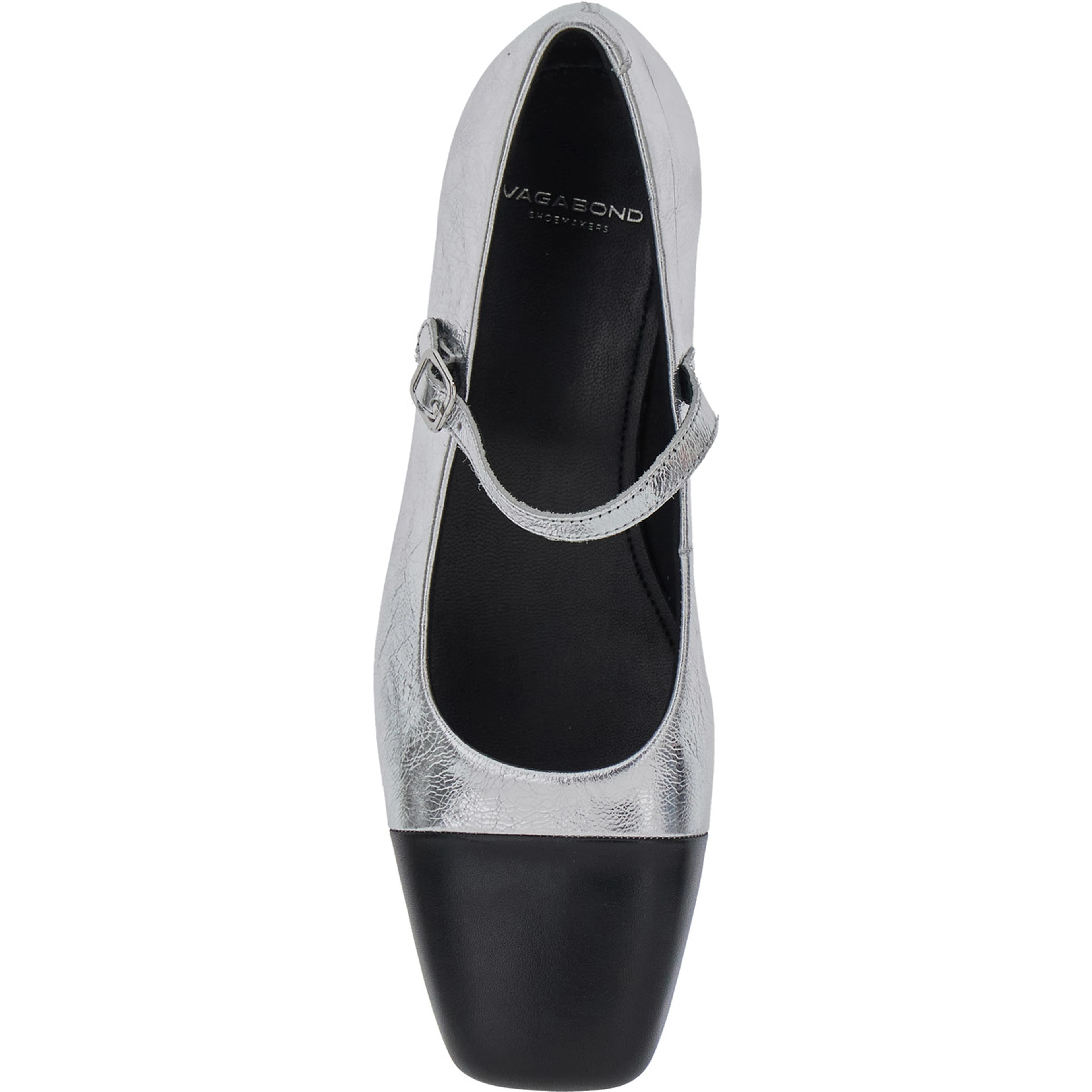 Debby Silver Colored Slingback Pump with Adjustable Strap in Leather Woman