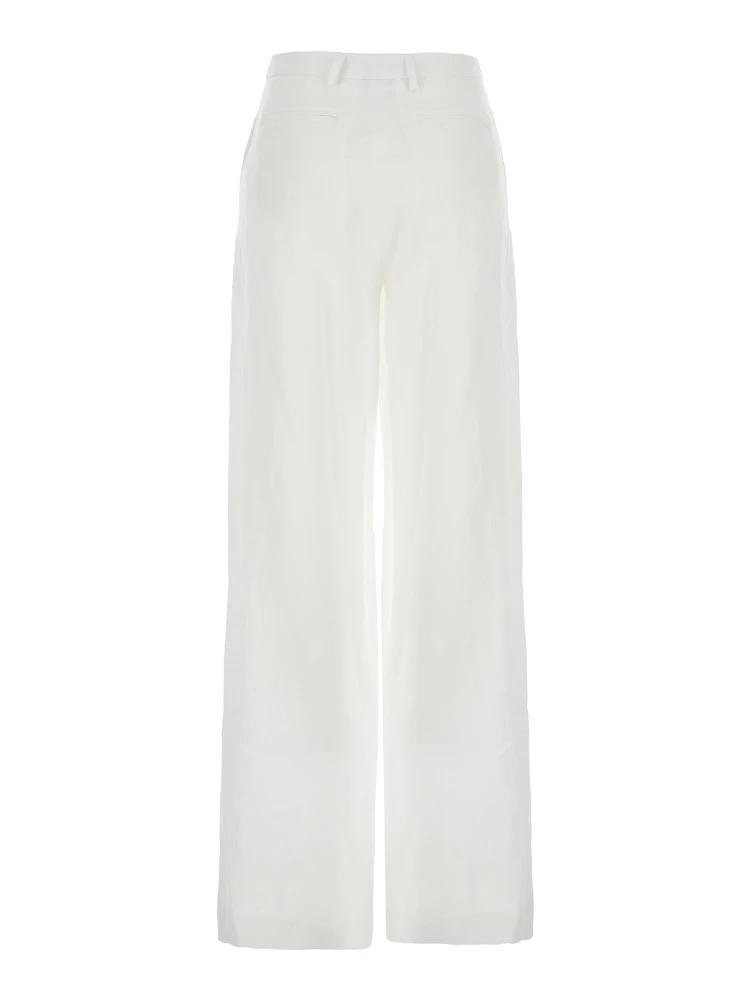 White Pants with Wide Leg in Linen Woman alternative
