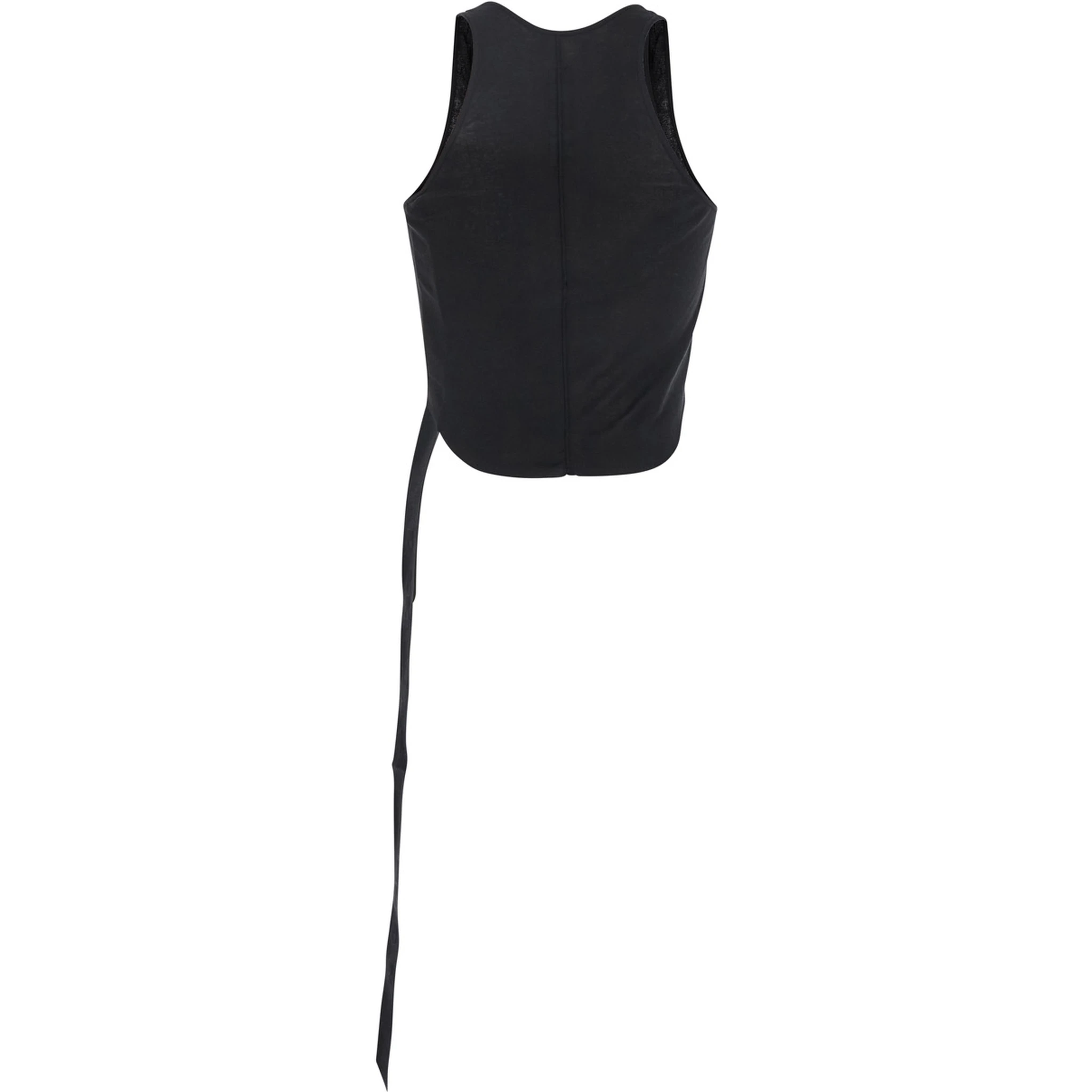 Black Racerback Top with Oversize Band in Cotton Man