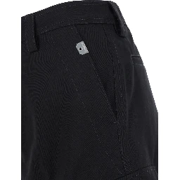 Black Cargo Shorts with Belt Loops in Cotton Man