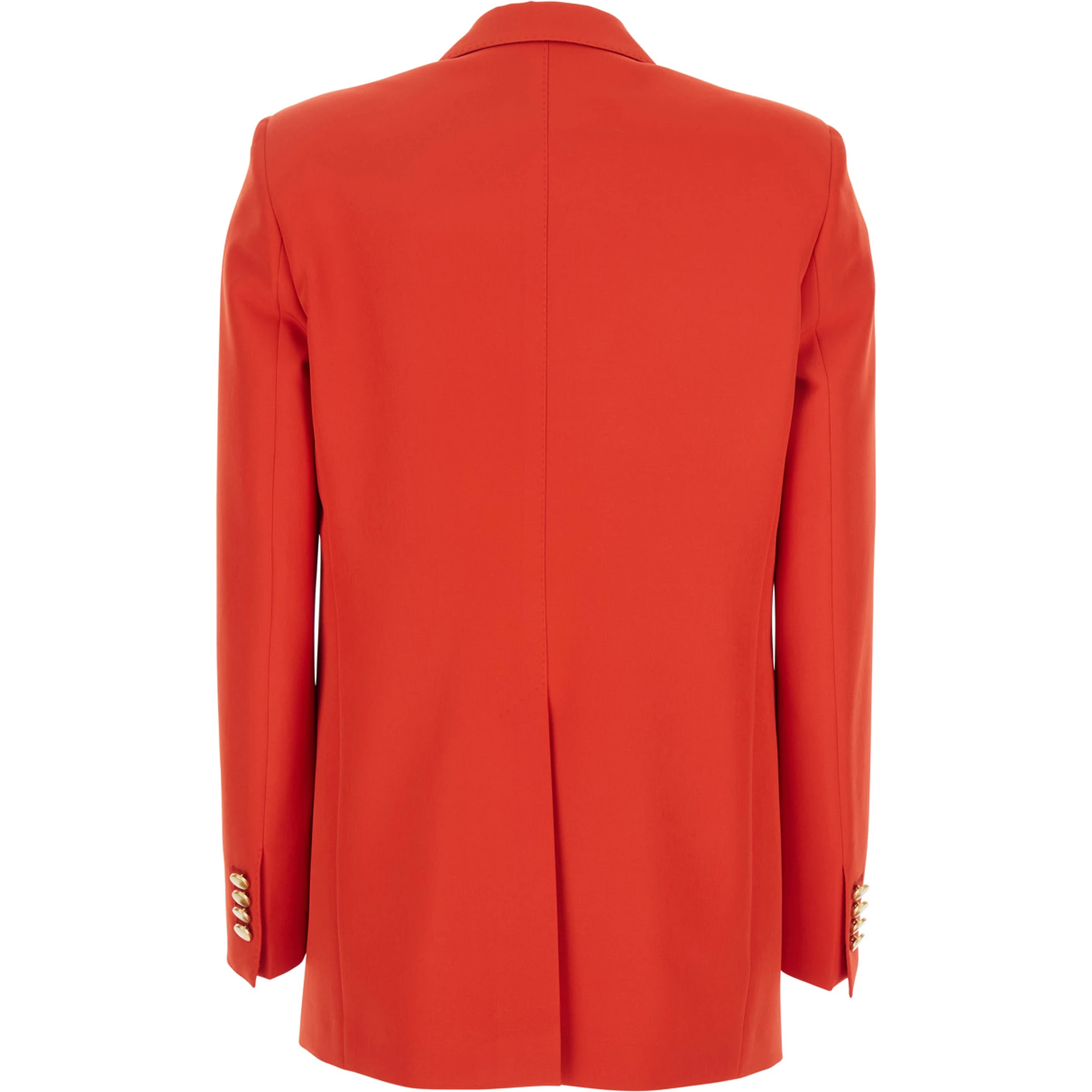 Red Double-breasted Jacket with Classic Lapels in Tech Fabric Woman