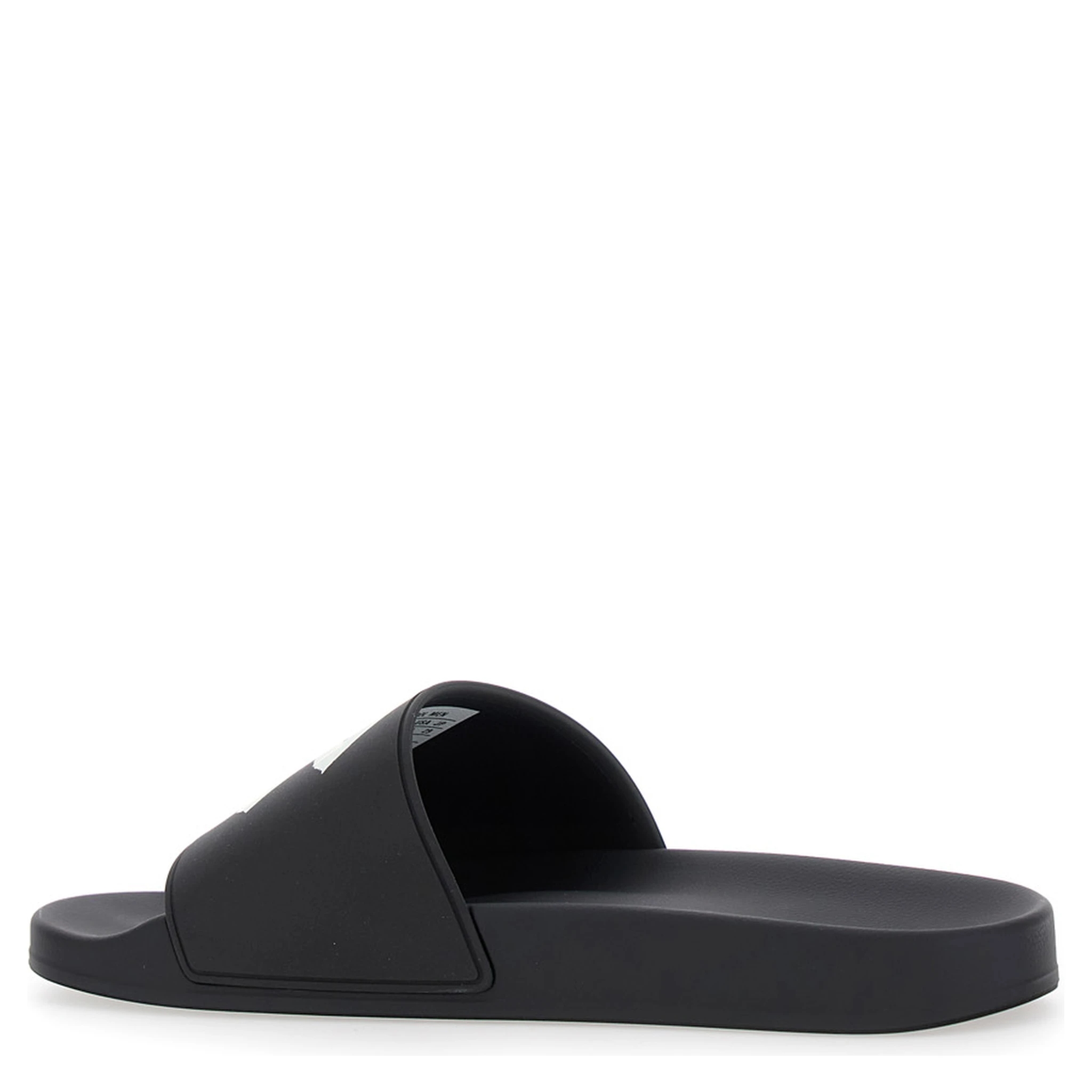 Black Sandals with Maxi Contrasting Logo in Tech Fabric Man