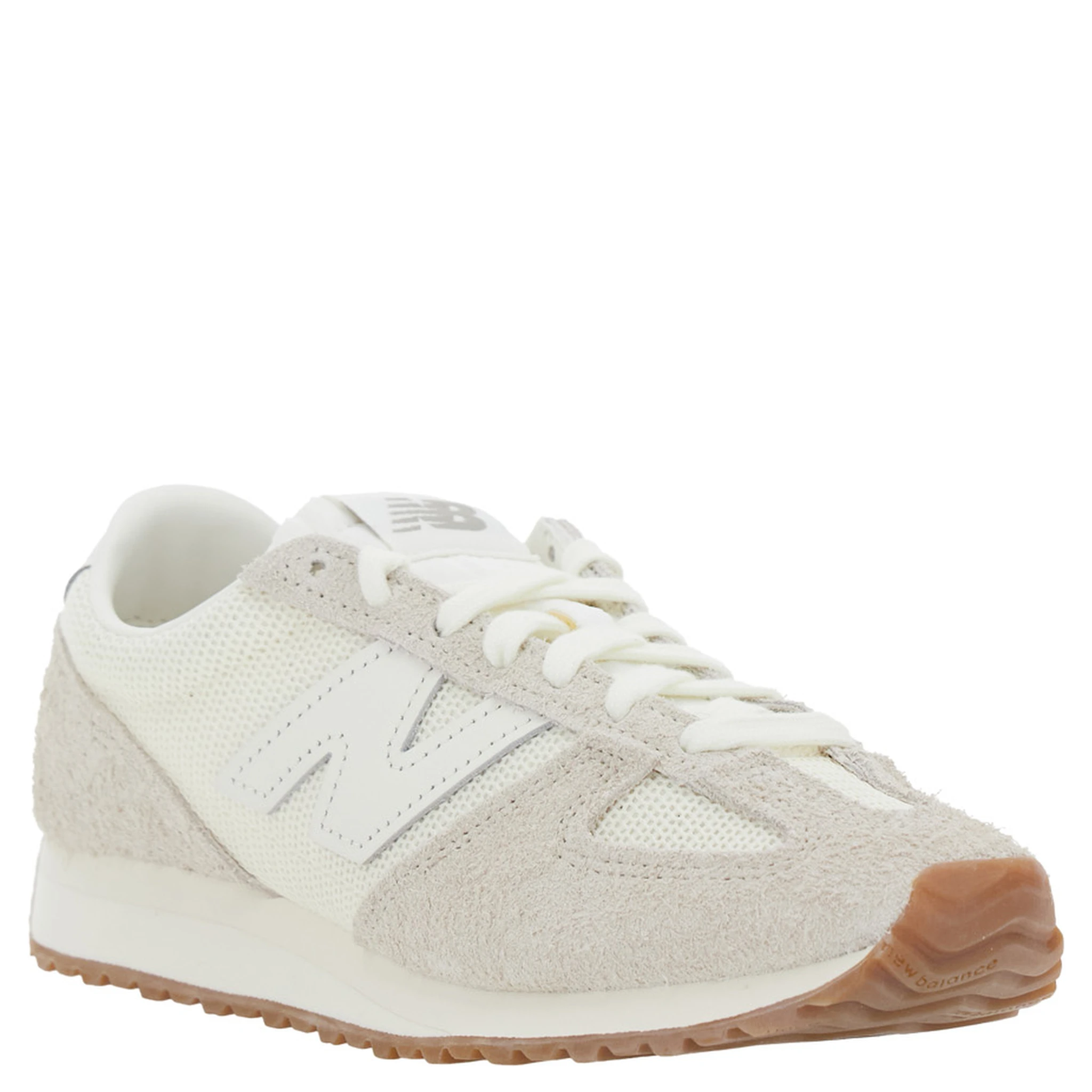 White Low Top Sneakers with Logo Patch in Suede Unisex