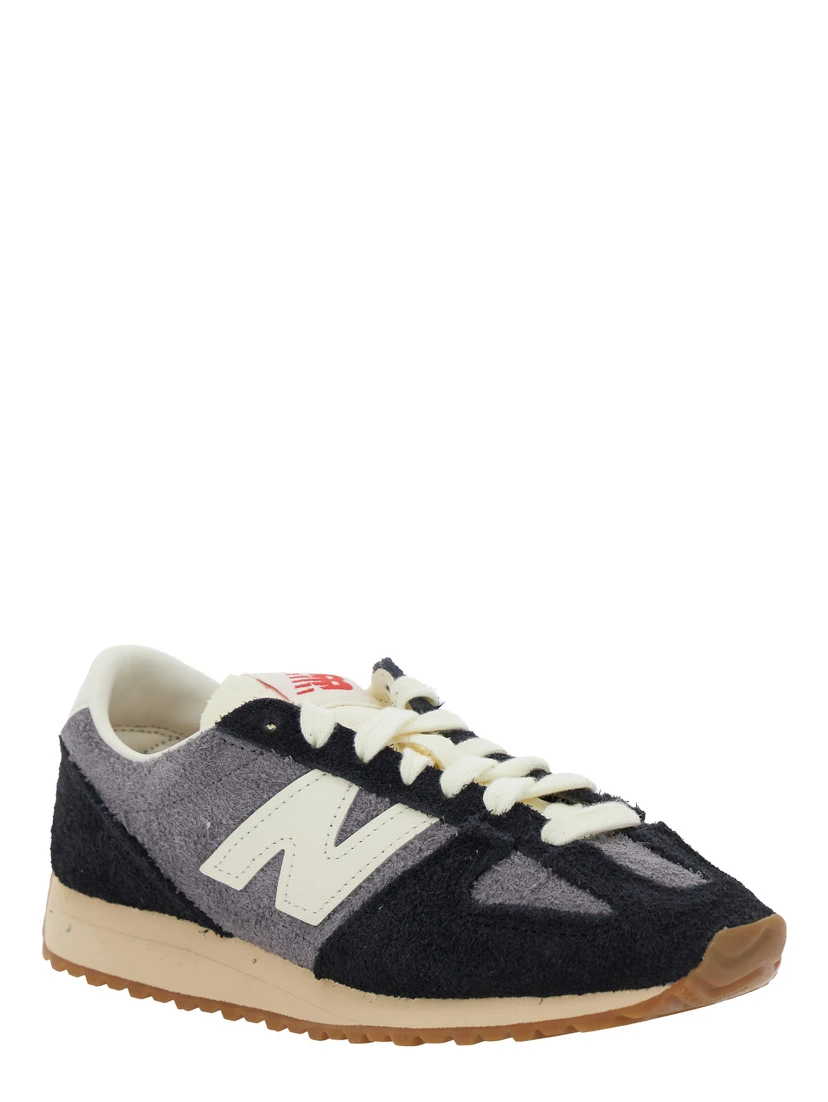 Black Low Top Sneakers with Logo Patch in Suede Unisex