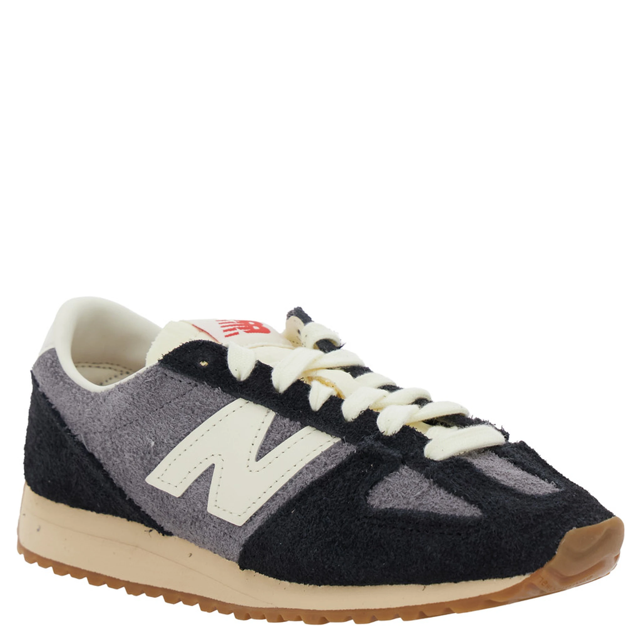 Black Low Top Sneakers with Logo Patch in Suede Unisex