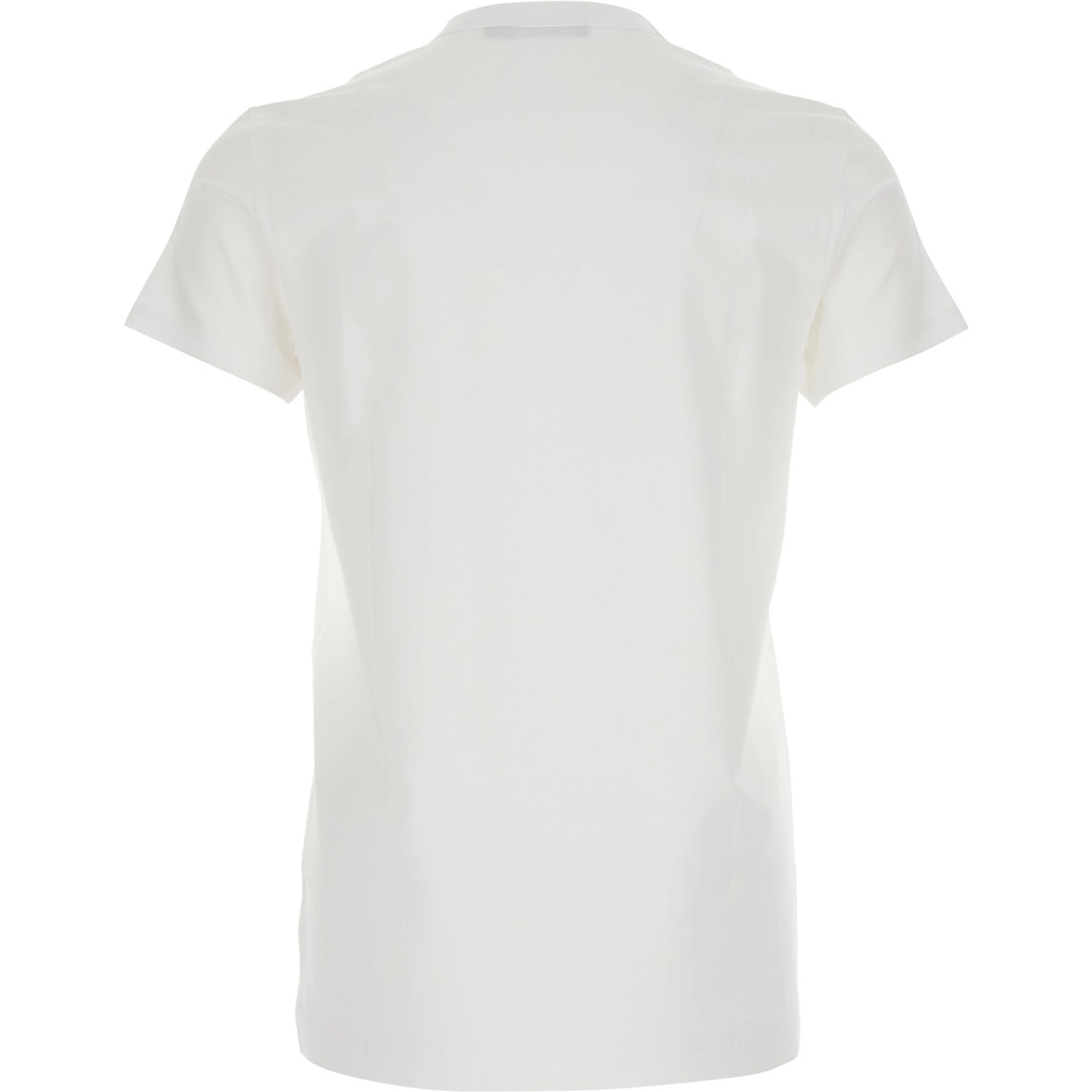 White Crewneck T-Shirt with Tonal Logo Lettering Embroidery on the Front in Cotton Stretch Man