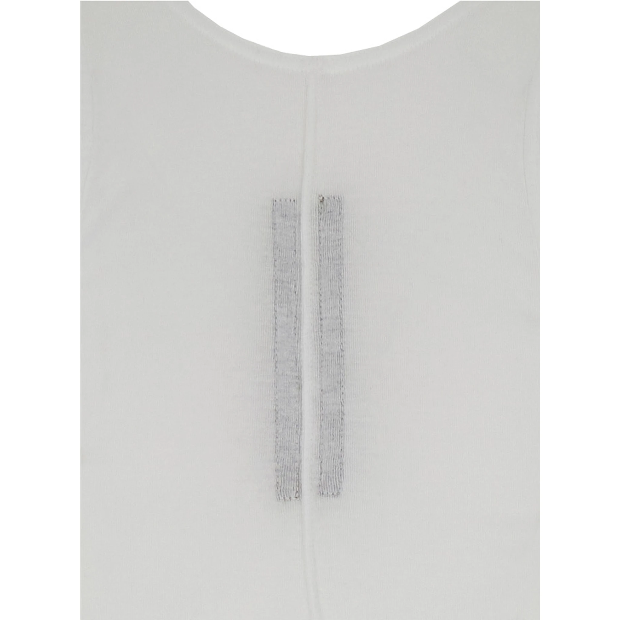 White Racerback Top with Oversize Band in Cotton Man