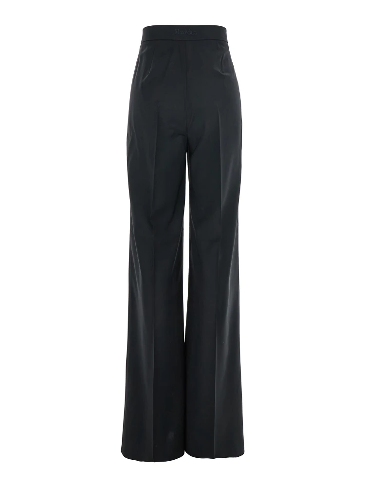 Fernet Black Pants with Wide Leg and Logo Lettering on the Rear in Wool Woman alternative